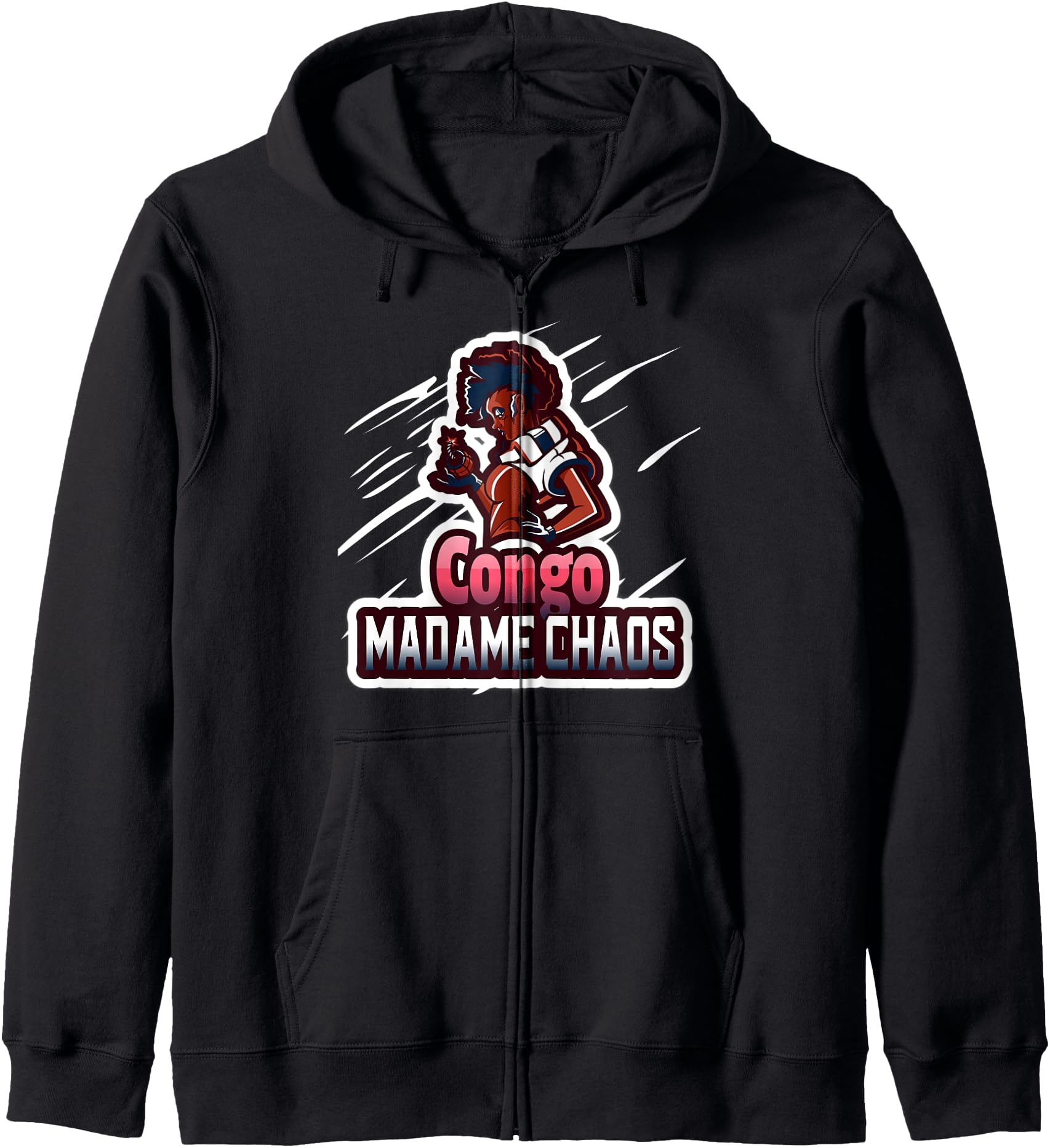 Congo Madame Chaos, Liberian Superhero. African Ancestry Zip Hoodie