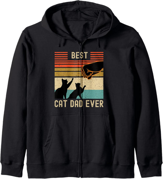 Cat Dad and Mom Fist Bump for Fur Daddy and Mama Zip Hoodie
