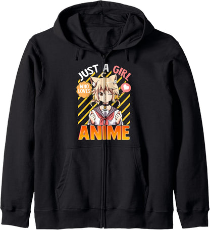 Cute & Funny Just A Girl Who Loves Anime Hoodie