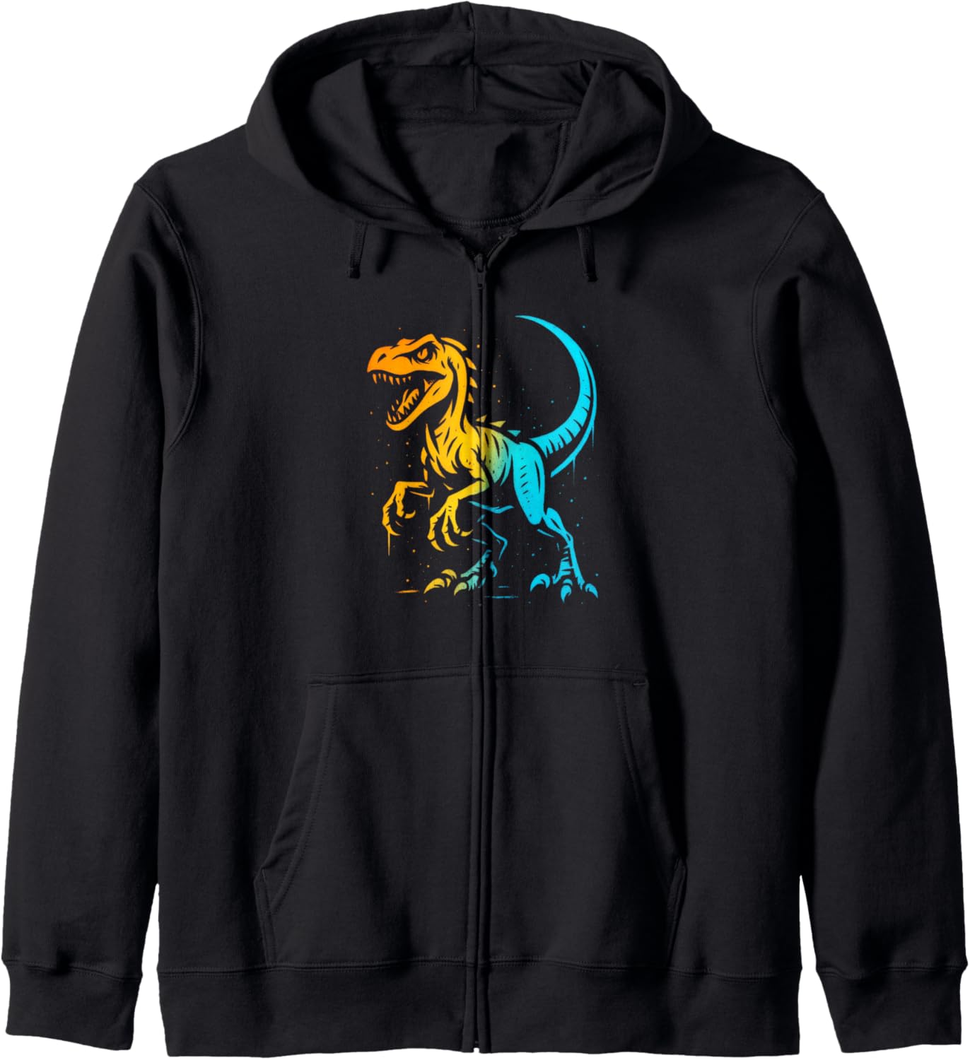 Velociraptor Graffiti Dinosaur Zip Hoodie