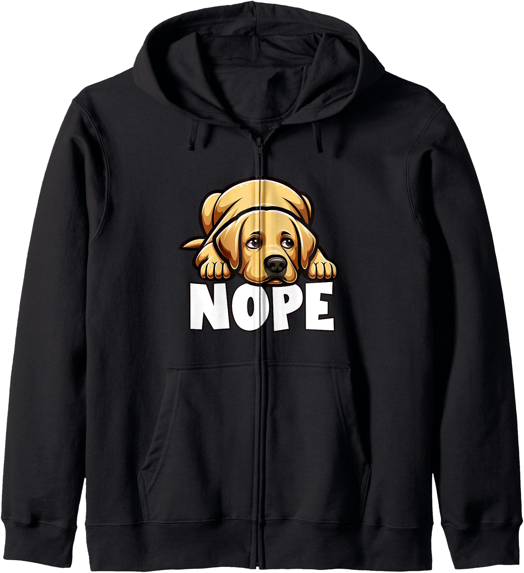 Labrador Nope Funny Lazy Pet Cute Not Today Bored Boys Girls Zip Hoodie