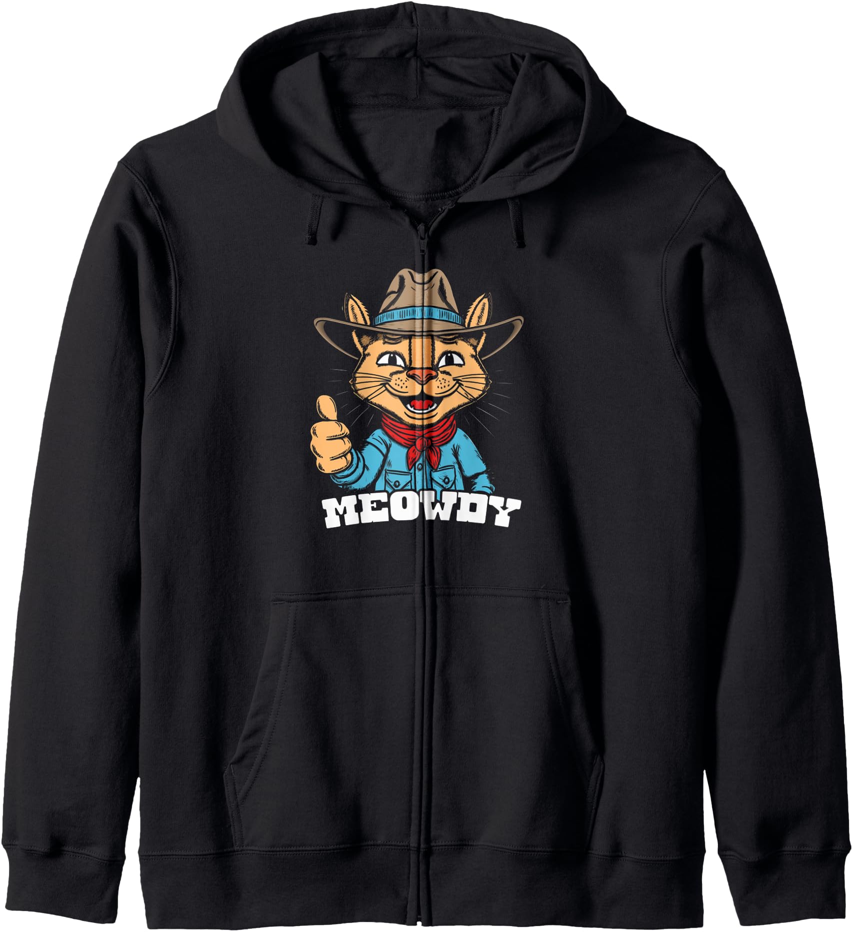 Meowdy! Funny Country Music Cat Cowboy Hat Vintage 80s anima Hoodie