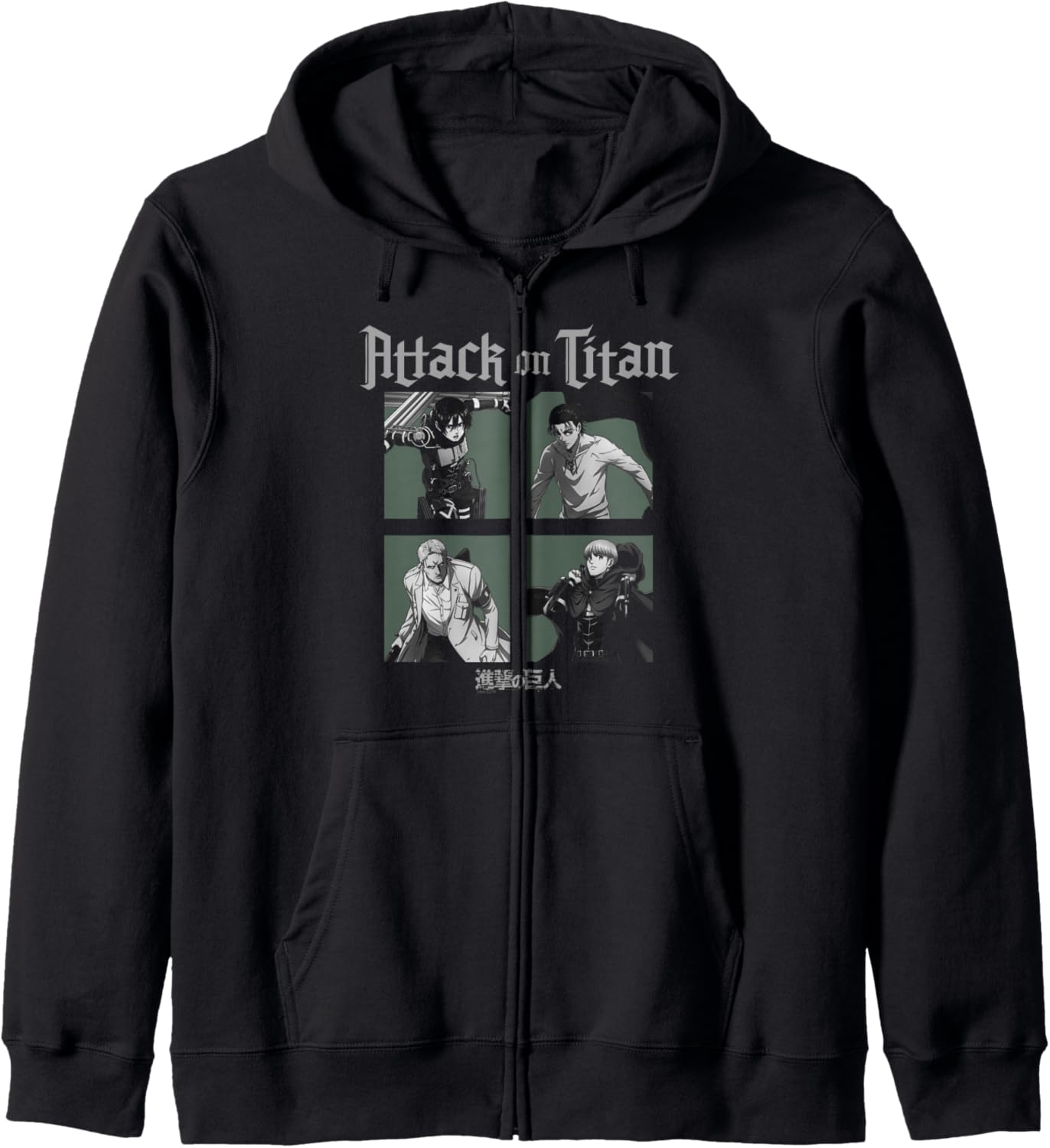 Attack on Titan Season 4 Character Portrait Squares Anime Hoodie