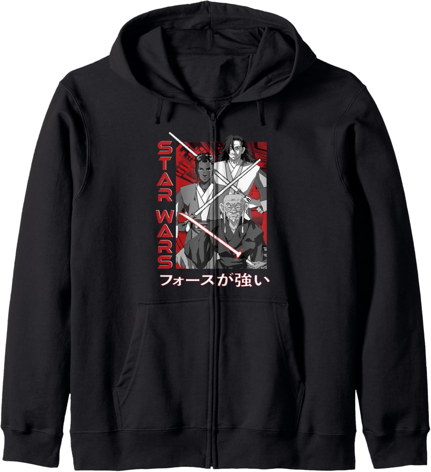 Star Wars Visions Anime Kanji Poster Zip Hoodie