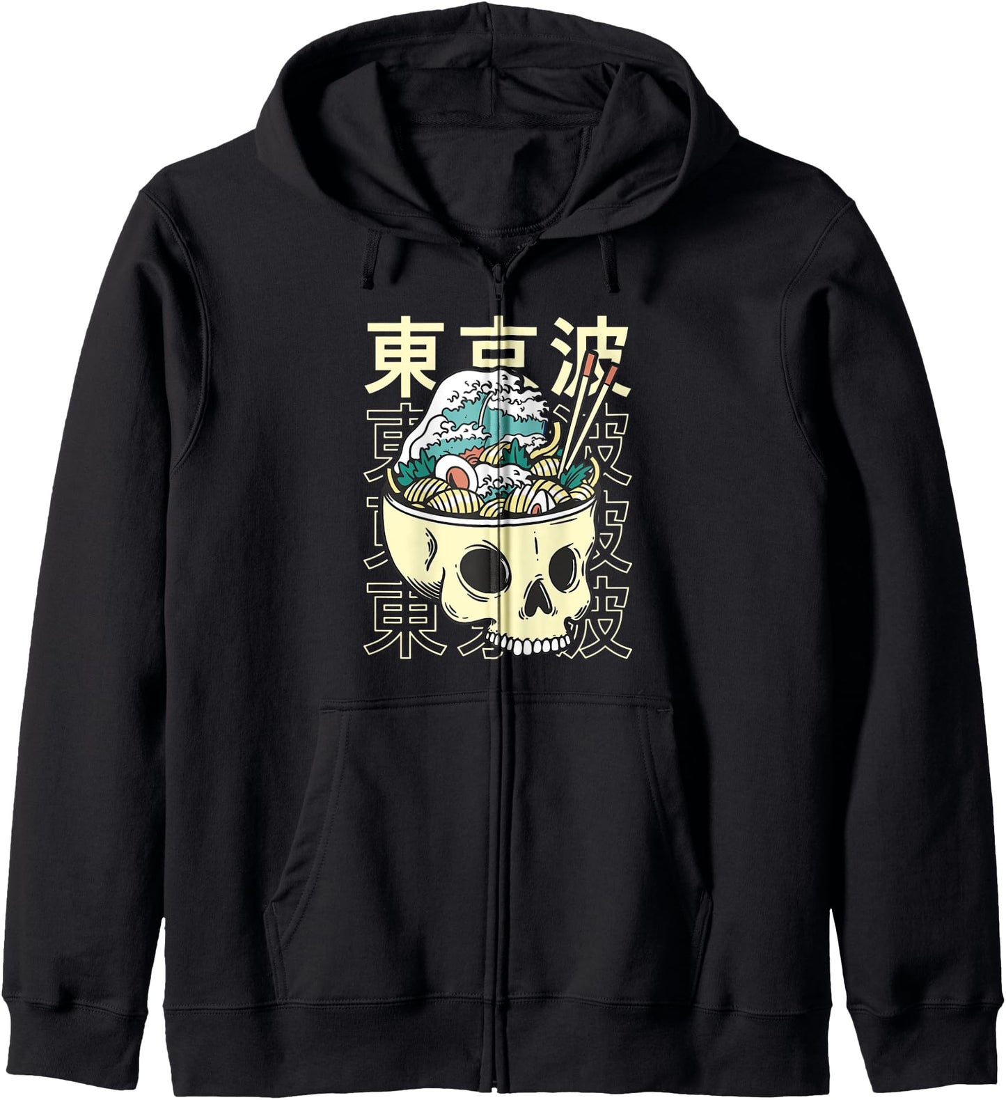 Japanese Waves Ramen Noodles Head Japan Aesthetic Anime Hoodie