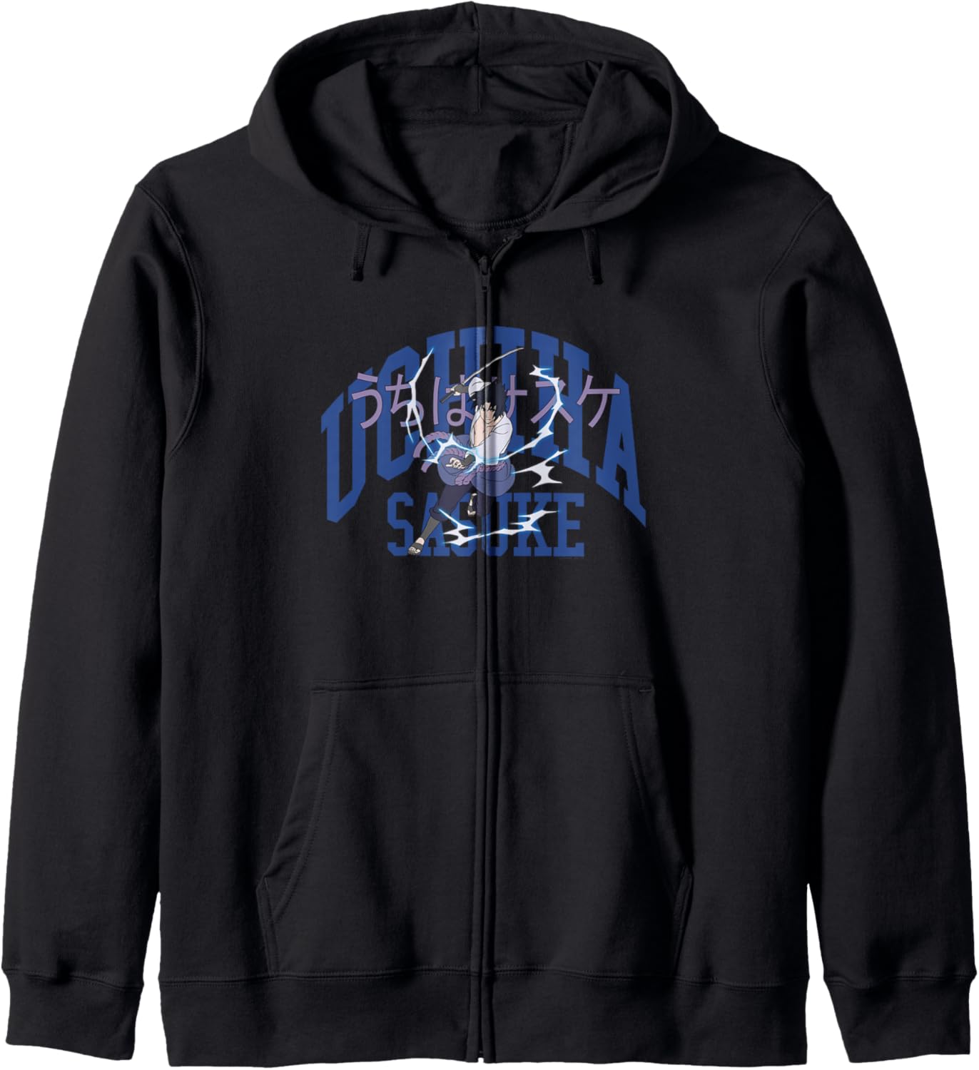 Naruto Shippuden Uchiha Sasuke Collegiate Anime Zip Hoodie