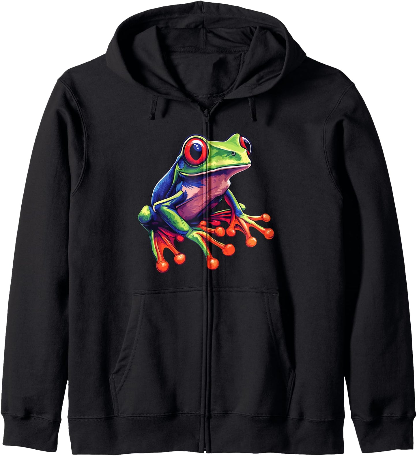 Red Eyed Tree Frog Zip Hoodie