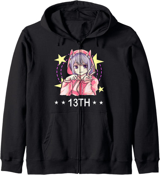 13th Birthday Anime Girls Hoodie