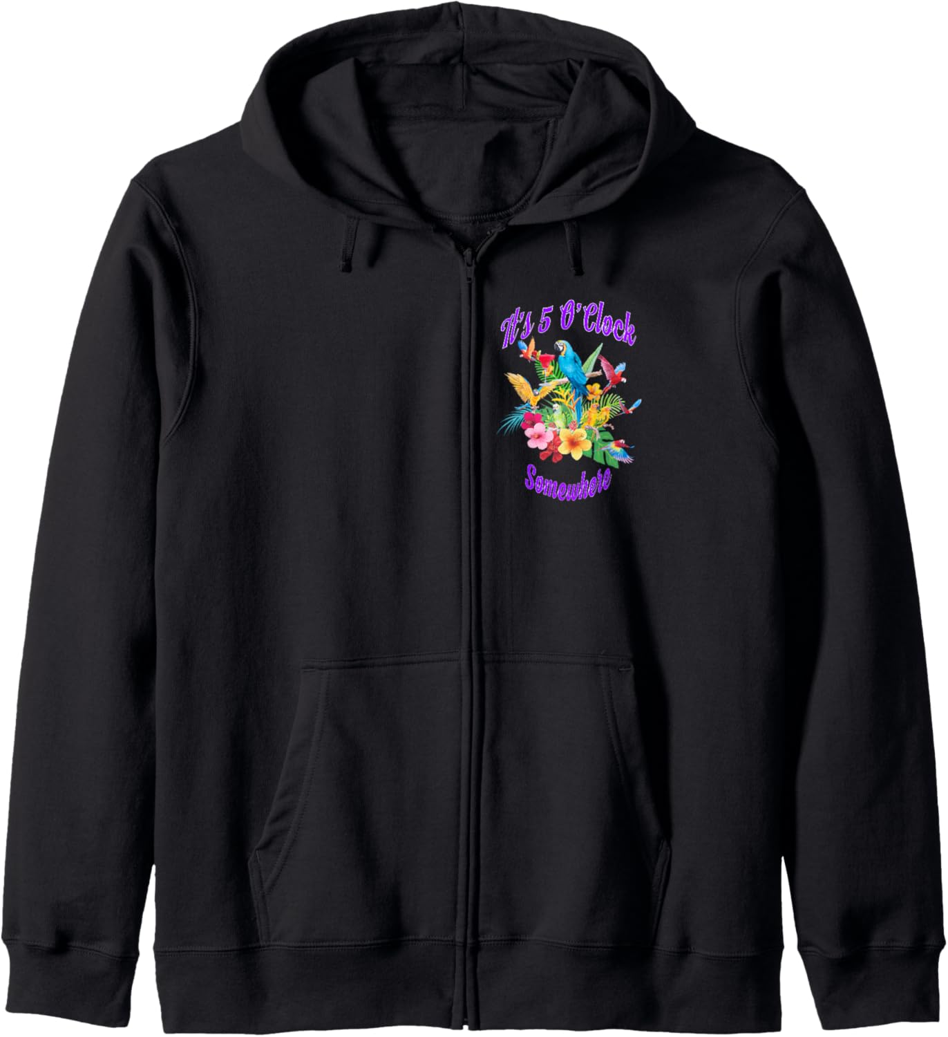 It's 5 O'clock Somewhere Parrot Margarita Zip Hoodie