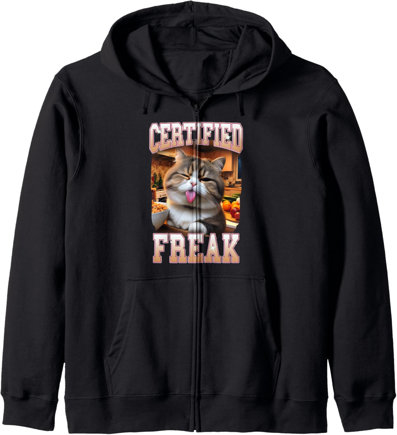 Cat Lover Cat Mom Cat Mama Cat Meme Certificated A Freak Zip Hoodie