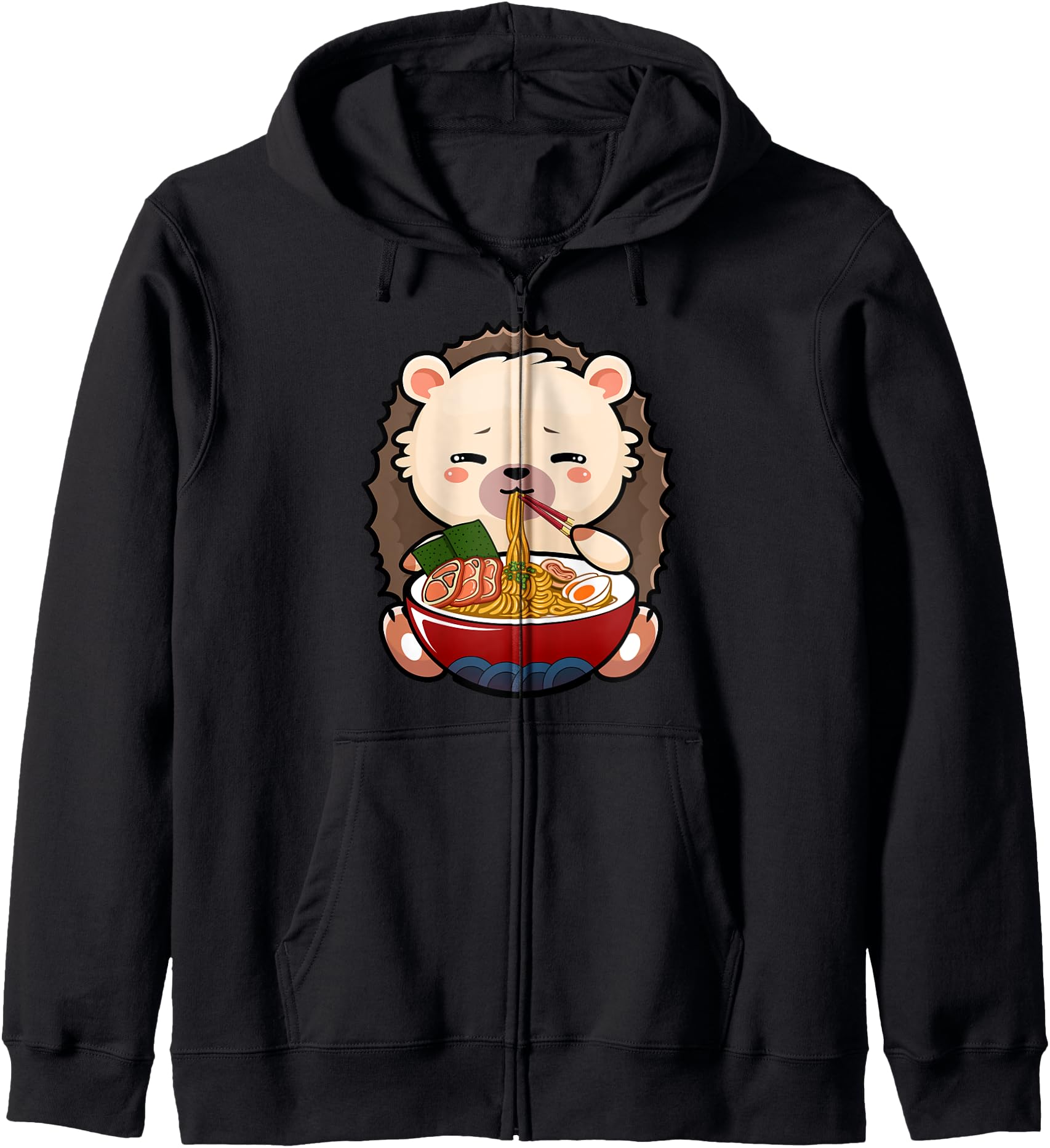 Hedgehog Eating Ramen Noodle Cute Japanese Udon Anime Lover Hoodie