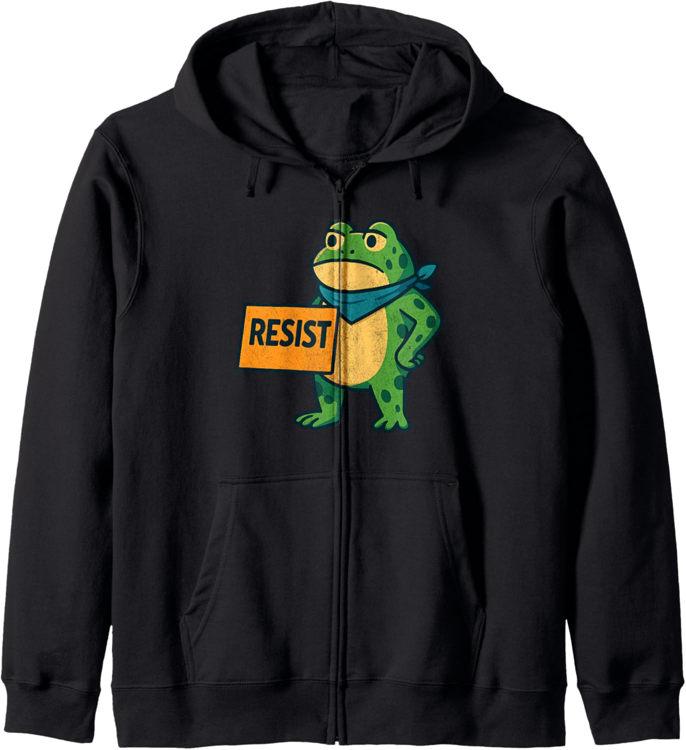 Portland Frog Protest for Men and Women, Resist Zip Hoodie