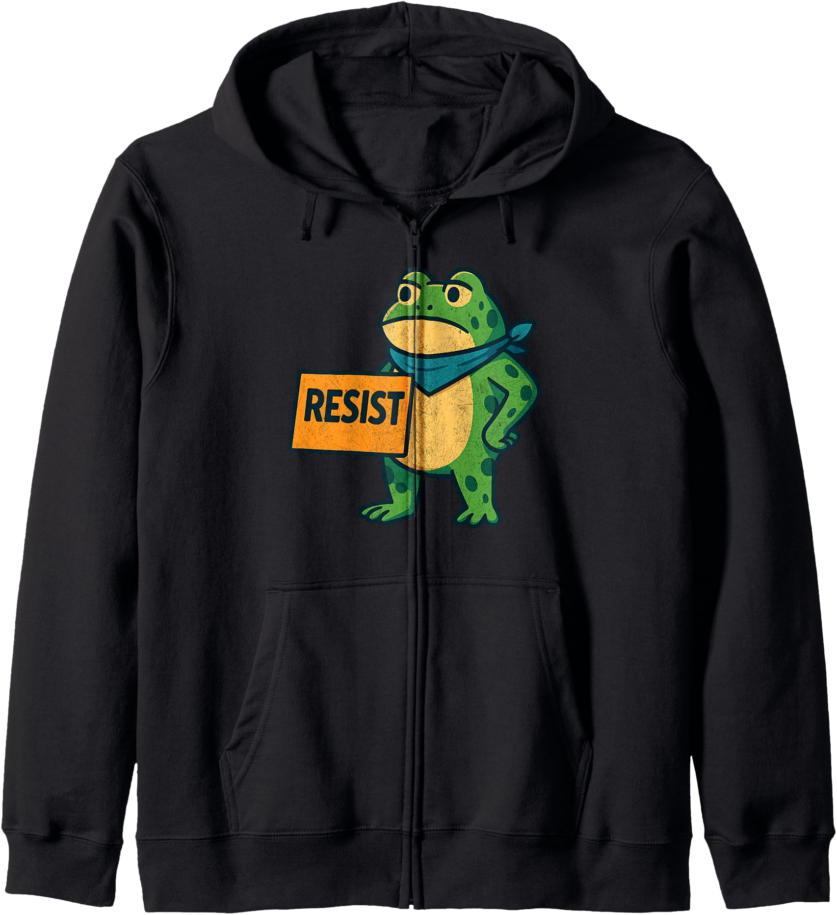 Portland Frog Protest for Men and Women, Resist Zip Hoodie