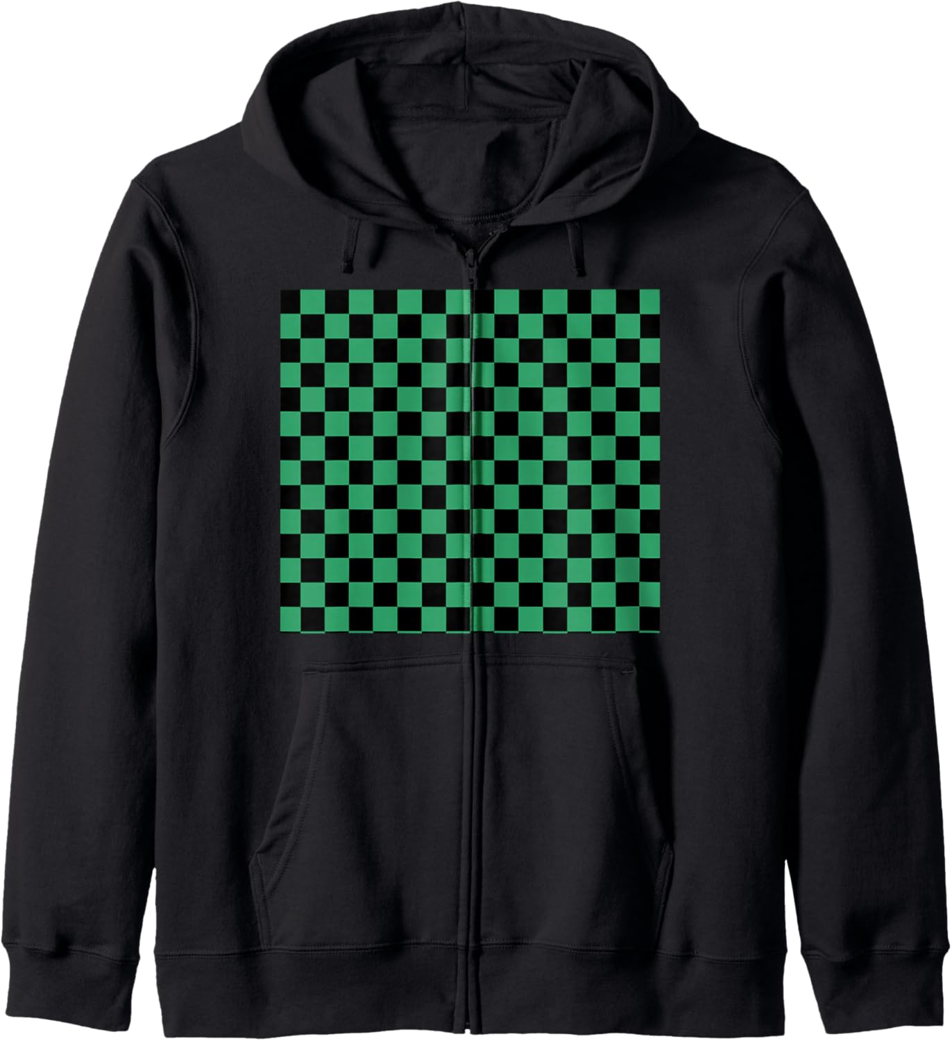 Green checkered anime Hoodie