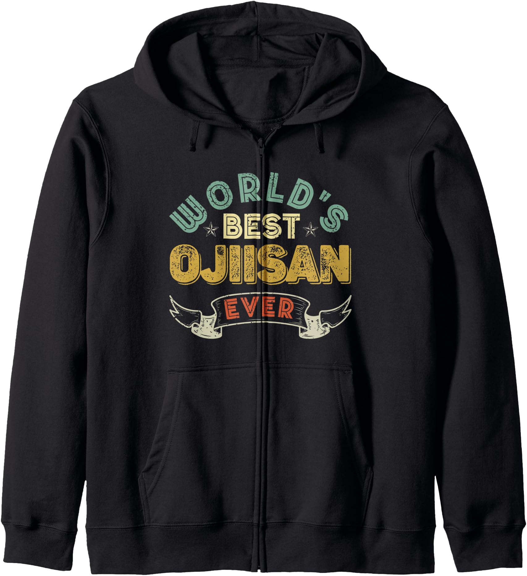 World's Best Ojiisan Ever - Funny Japanese Grandpa Mens Zip Hoodie