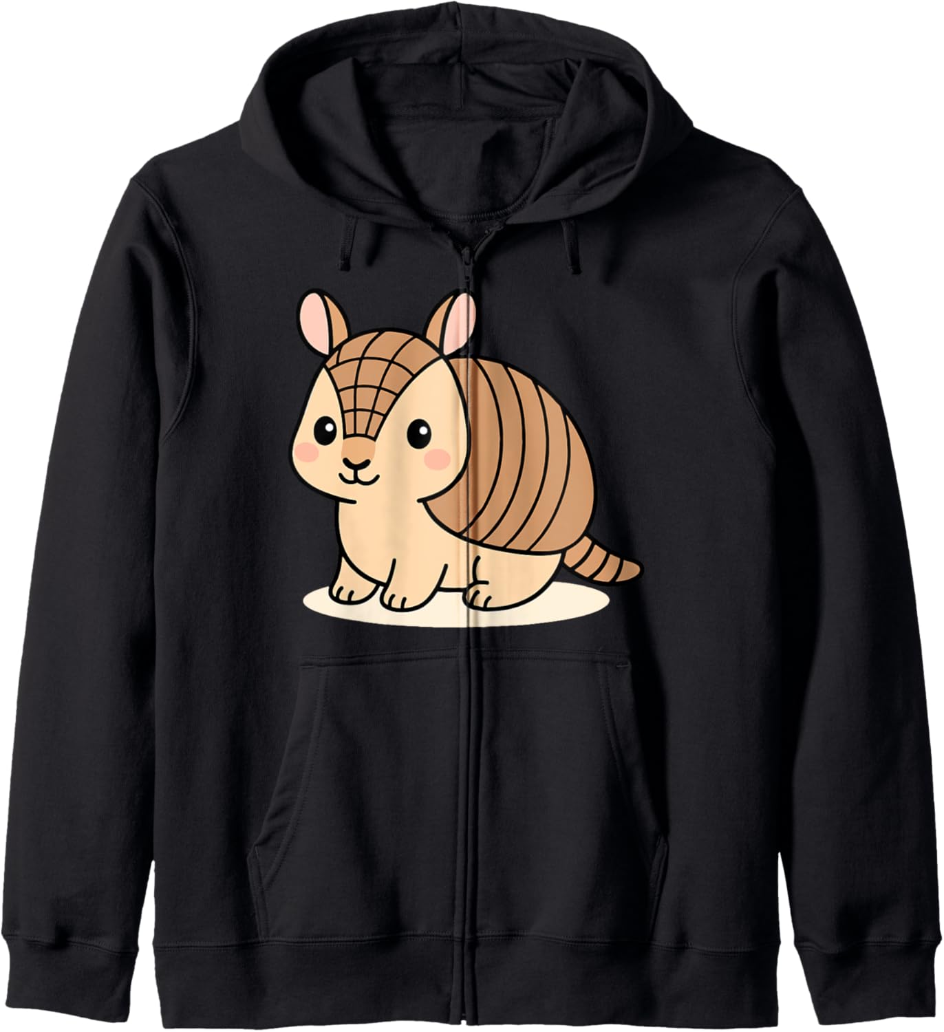 Kawaii Armadillo Cartoon Cute Illustration Zip Hoodie