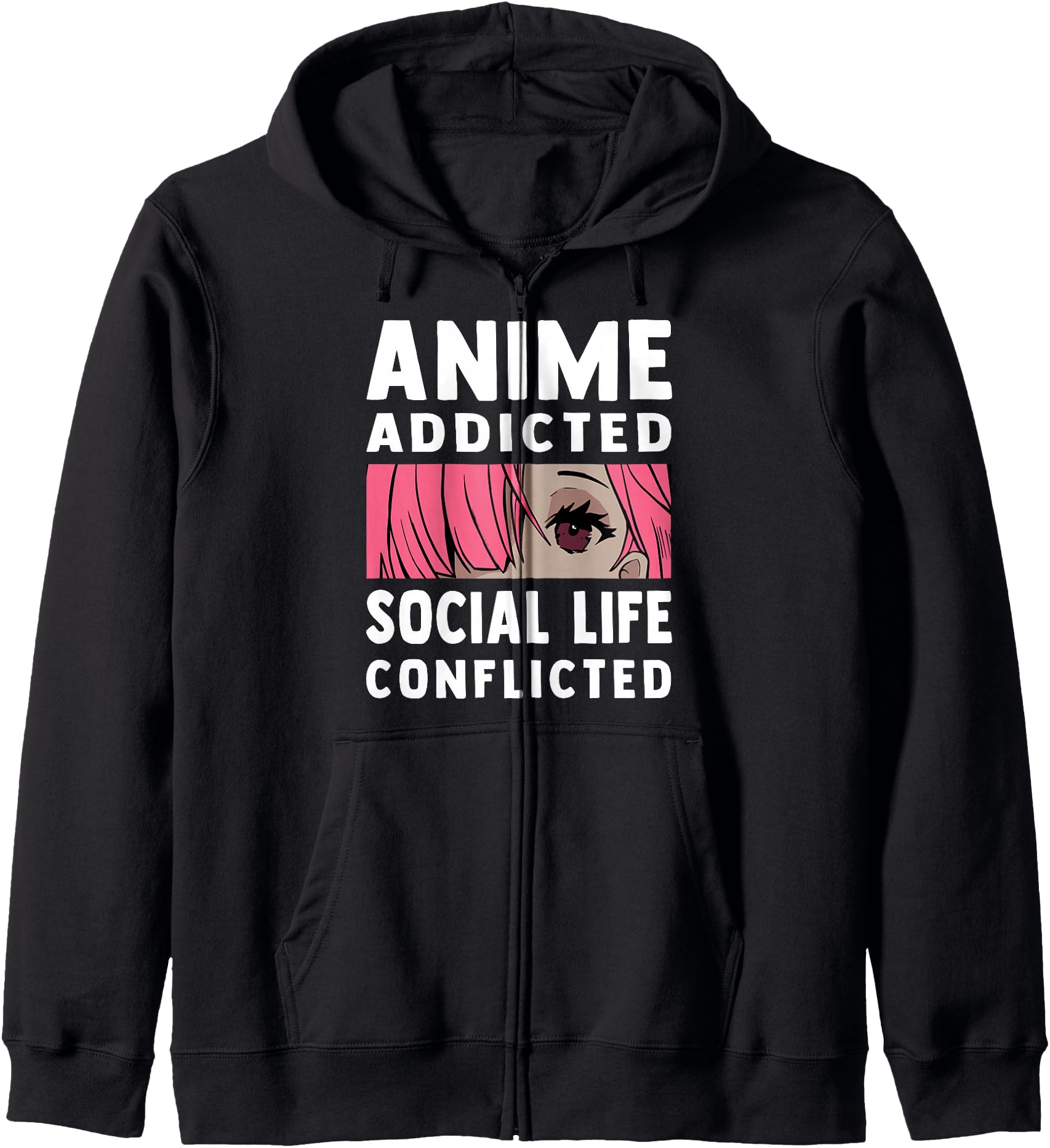 Anime Addicted - Social Life Conflicted - Otaku Anime Lover Hoodie
