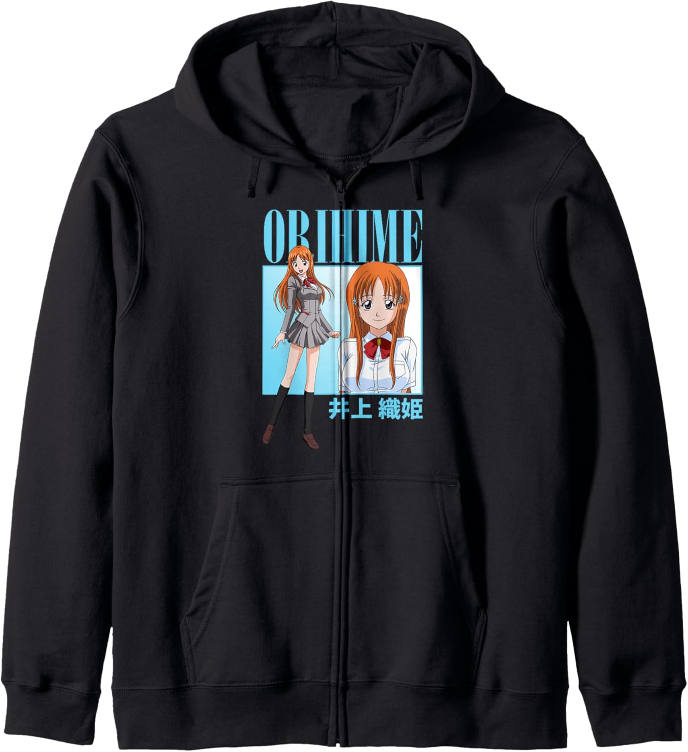 Bleach Orihime Inoue Kanji 90's Style Anime Zip Hoodie