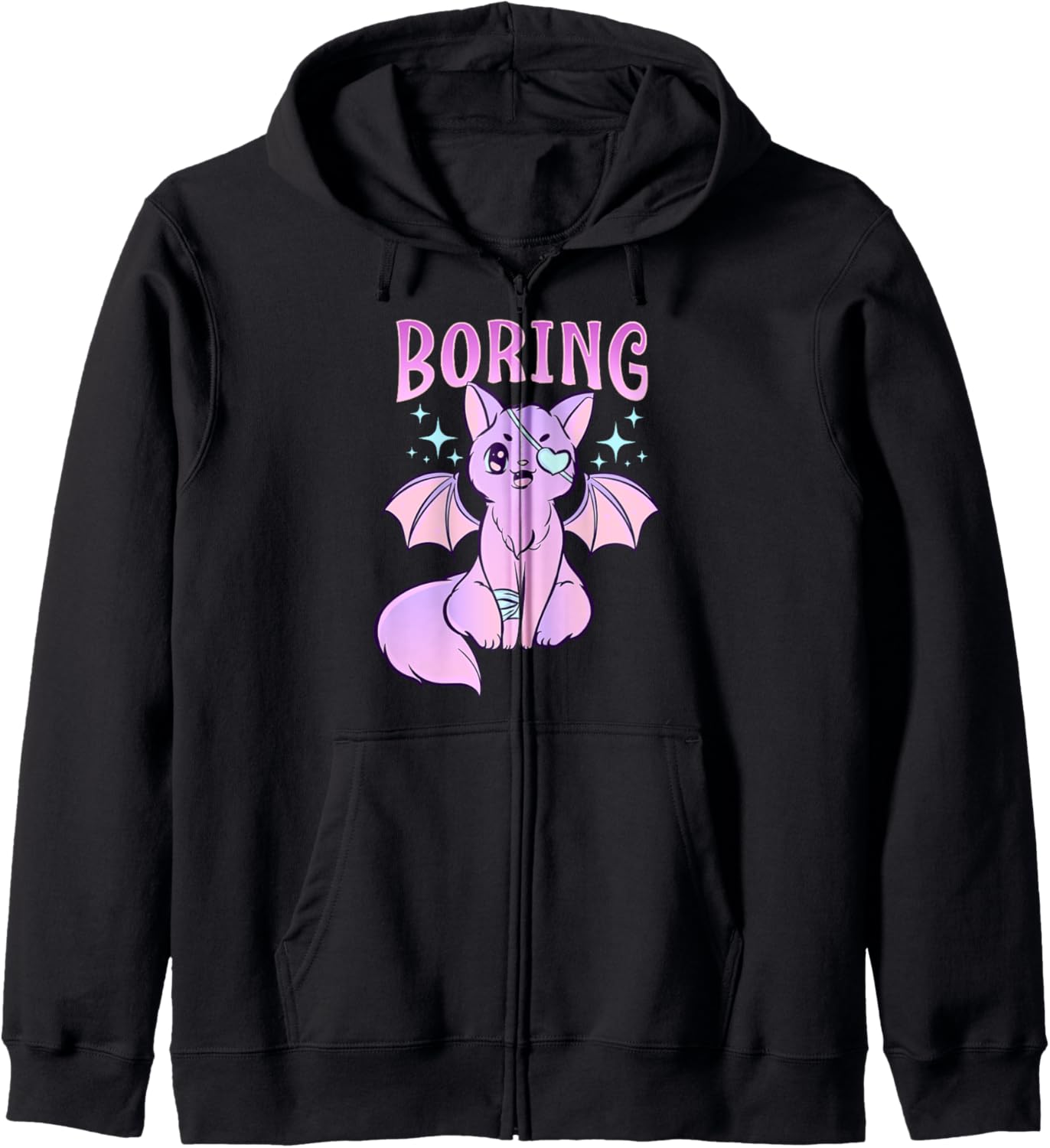 Kawaii Pastel Goth Cute Creepy Bat Cat Anime Theme Hoodie