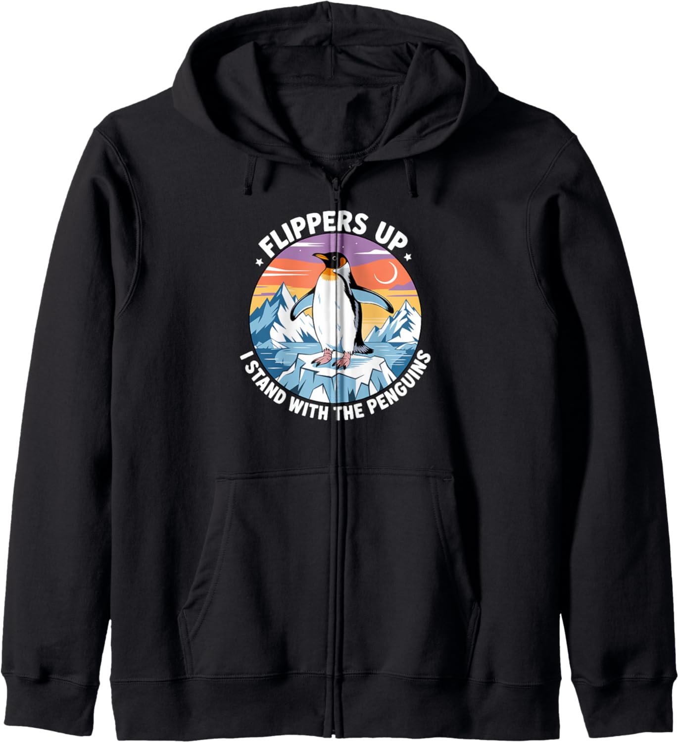 Flippers Up I Stand With The Penguins Zip Hoodie