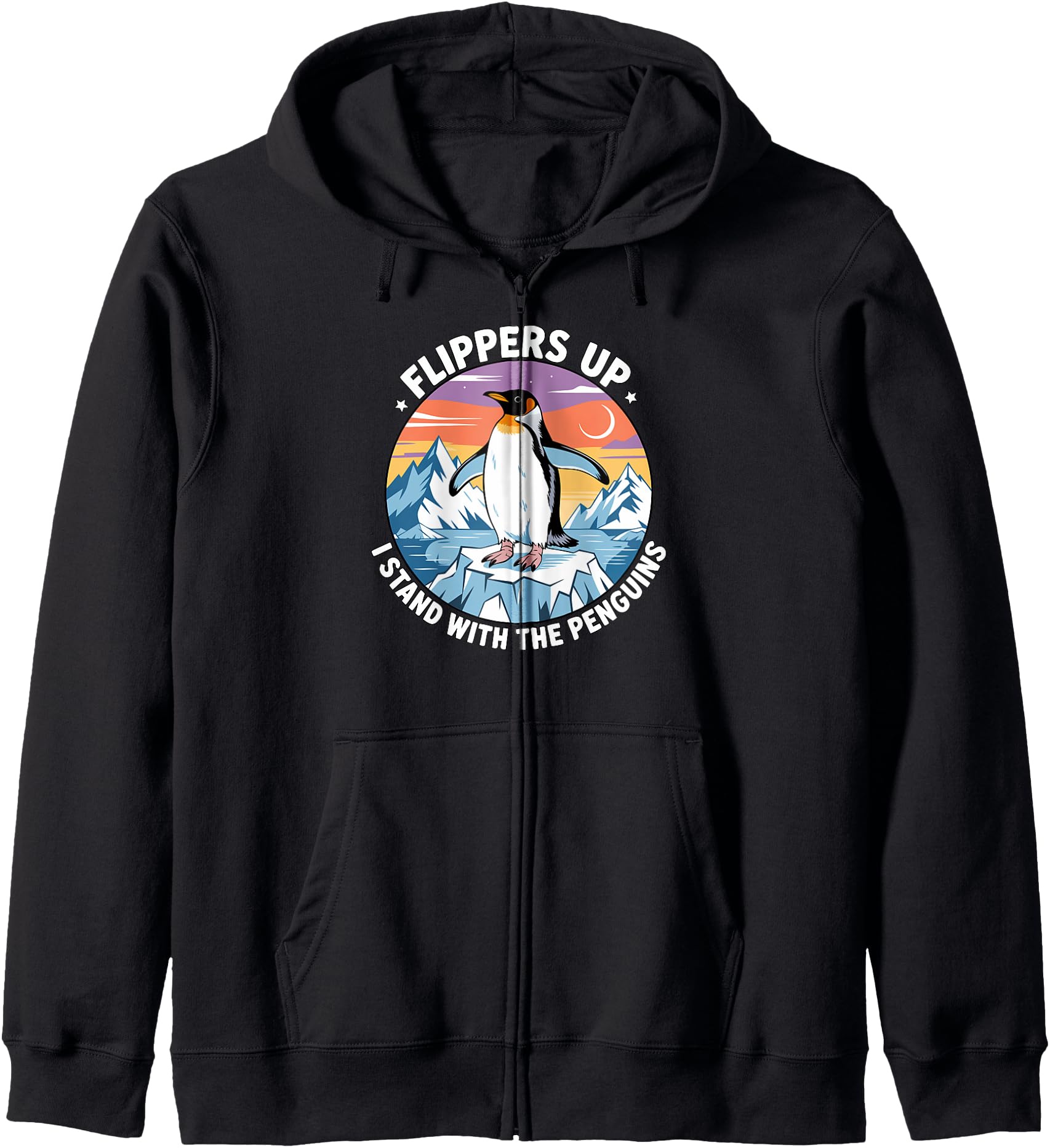 Flippers Up I Stand With The Penguins Zip Hoodie