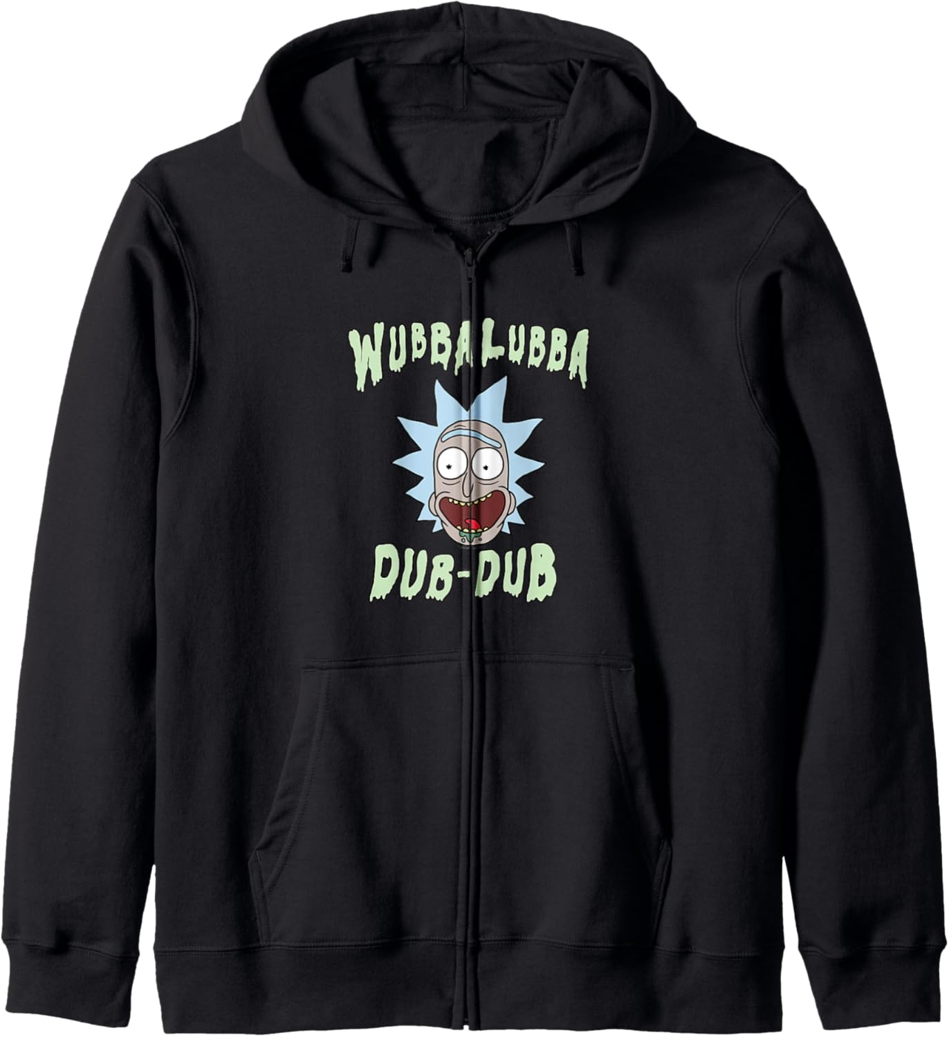 Rick and Morty Wubba Lubba Dub-Dub Drippy Text Zip Hoodie