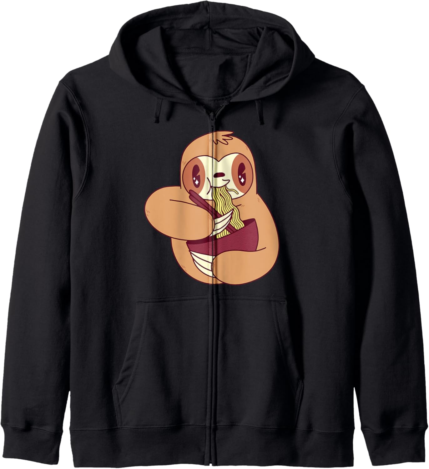 Ramen Bowl Cute Sloth Kawaii Japanese Noodles Soup Anime Zip Hoodie