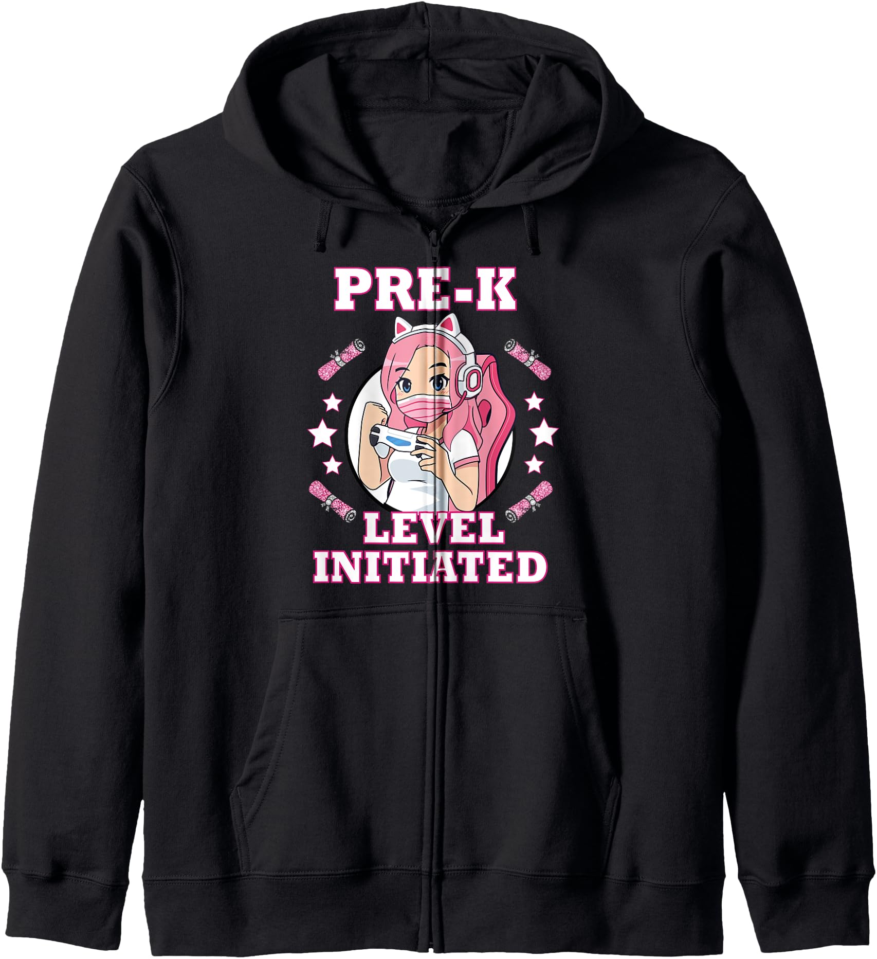 pre-k funny gamer girl back to school level initiated anime Hoodie