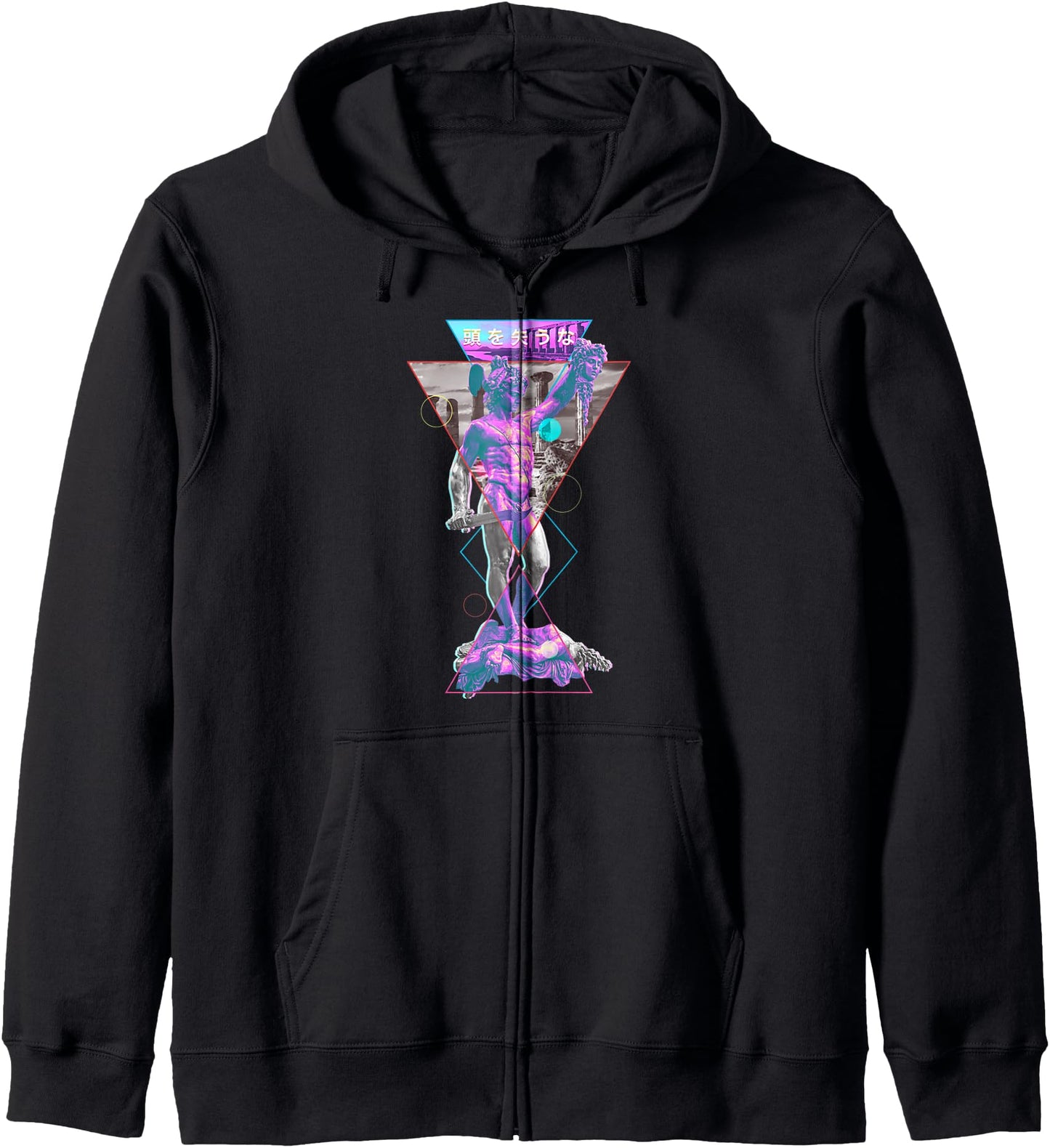 Perseus and Medusa Vaporwave Aesthetic 1980s Art Japanese Zip Hoodie