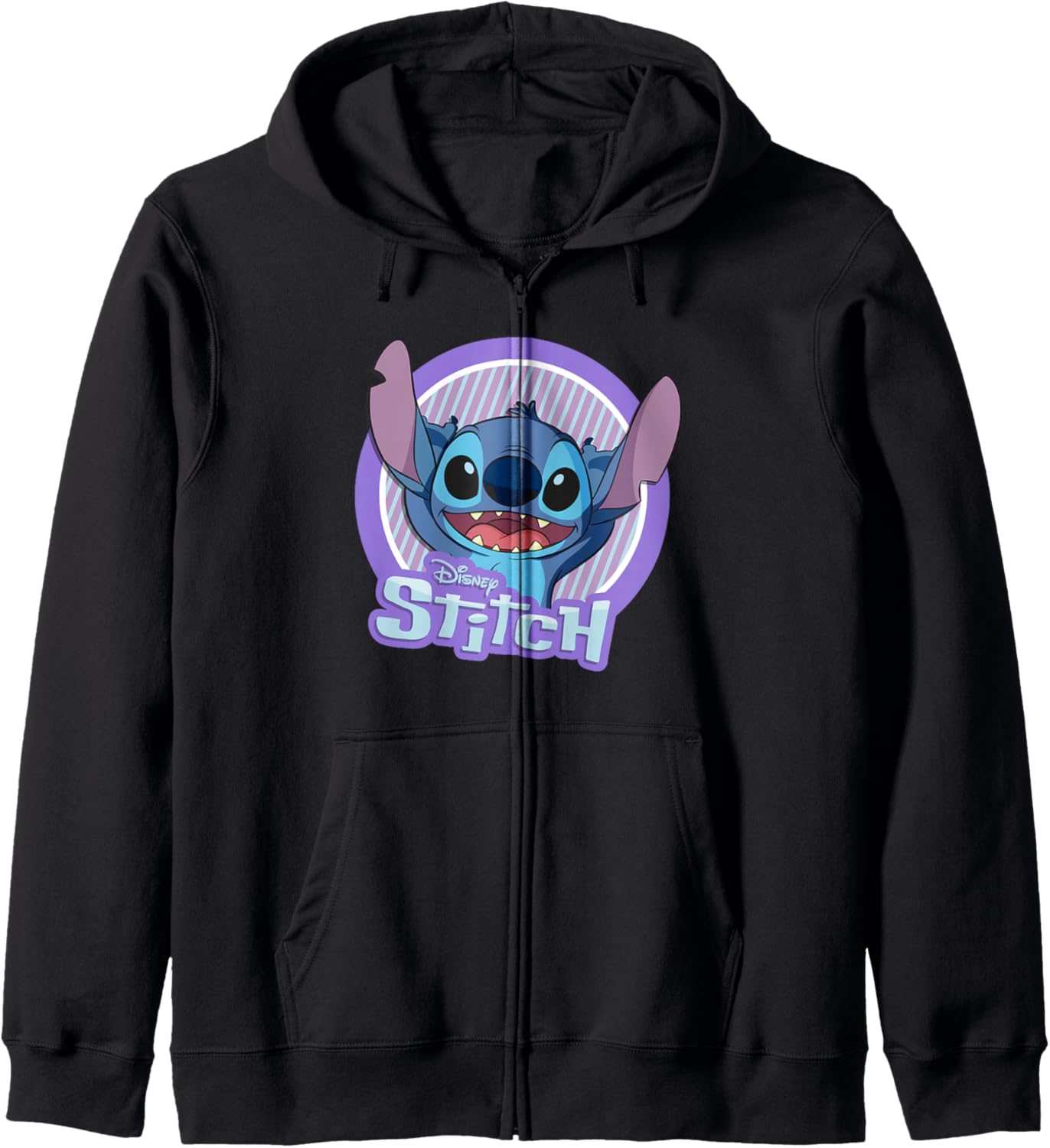 Disney Lilo & Stitch Happy Stitch Big Chest Portrait Logo Zip Hoodie
