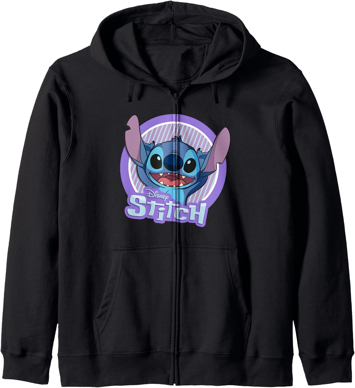 Disney Lilo & Stitch Happy Stitch Big Chest Portrait Logo Zip Hoodie