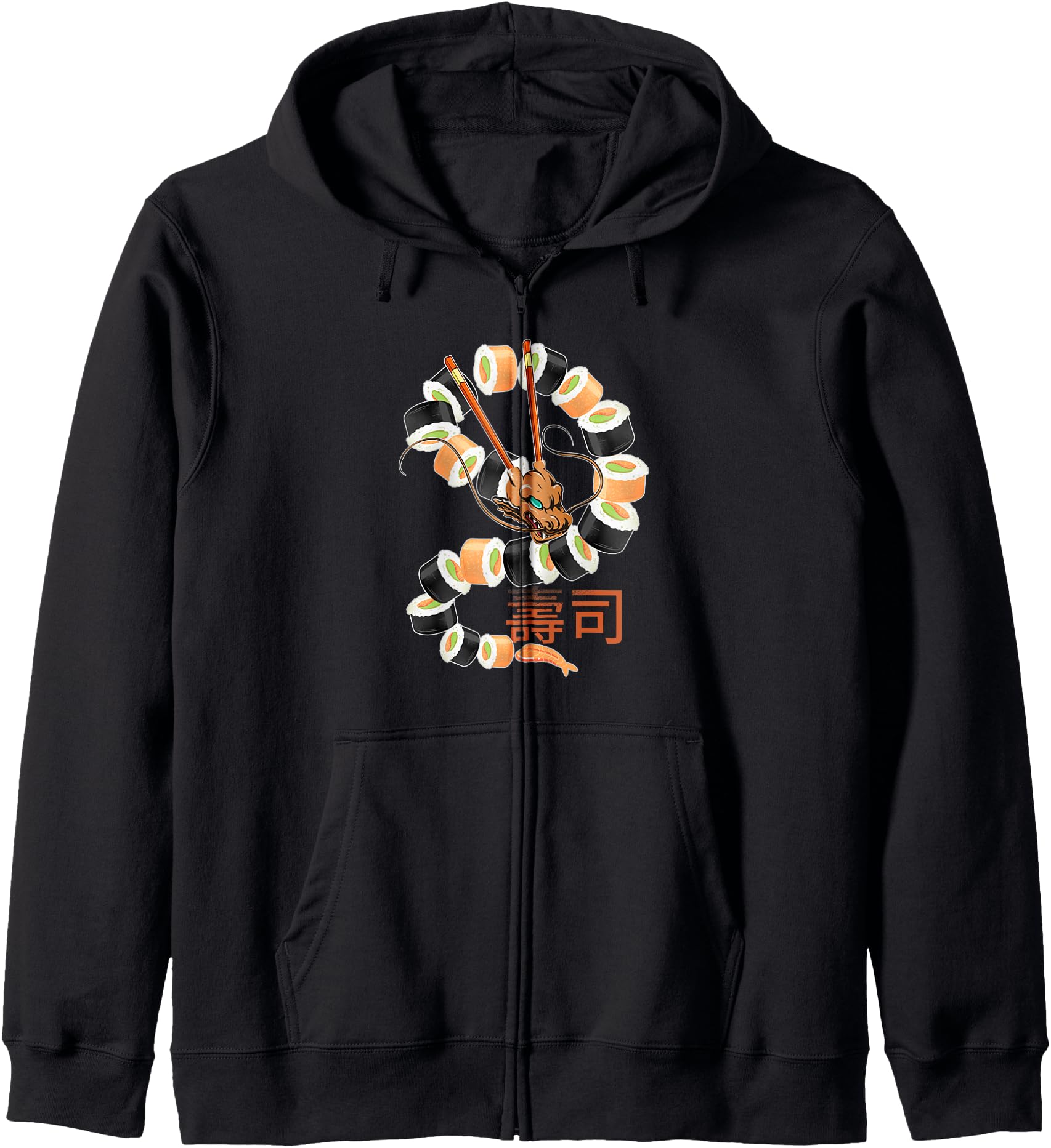 Sushi Dragon Graphic Funny Japanese Kawaii Food Anime Lovers Hoodie