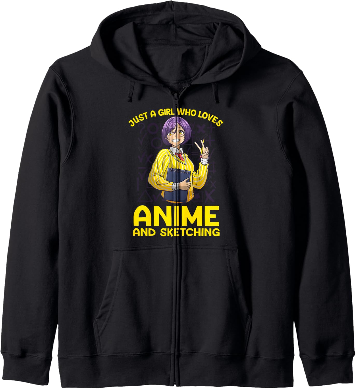 Anime Art For Women Teen Girl Anime Merch Sketch Anime Lover Hoodie