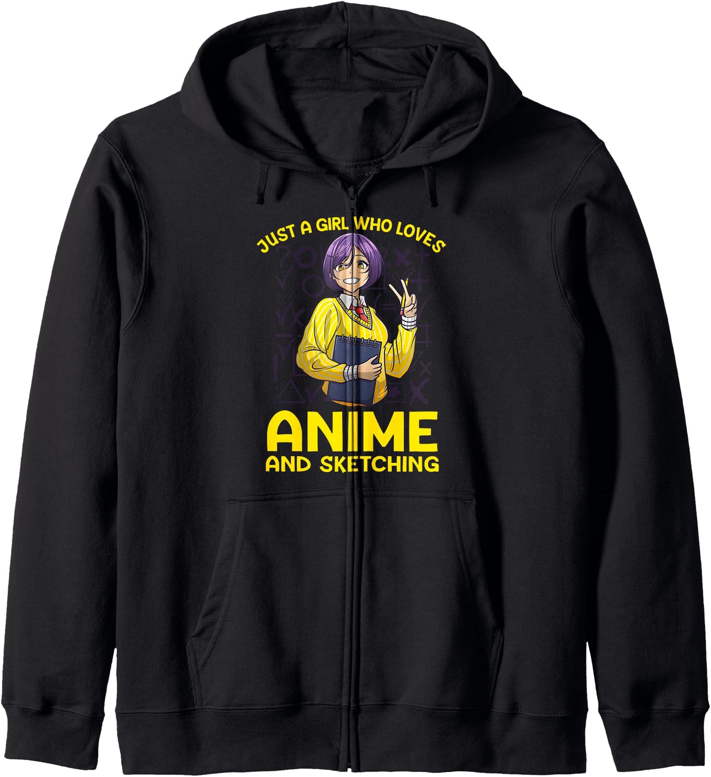 Anime Art For Women Teen Girl Anime Merch Sketch Anime Lover Hoodie