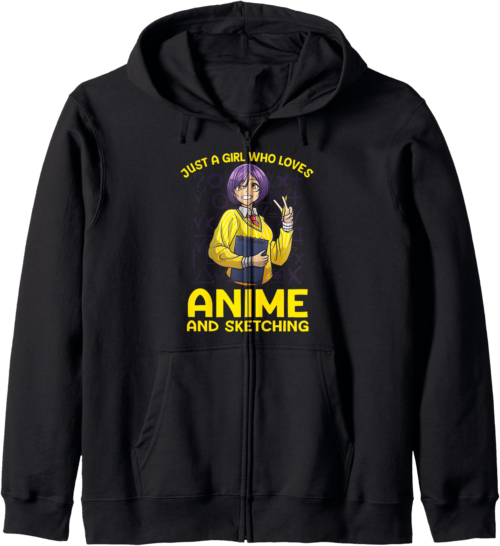 Anime Art For Women Teen Girl Anime Merch Sketch Anime Lover Hoodie