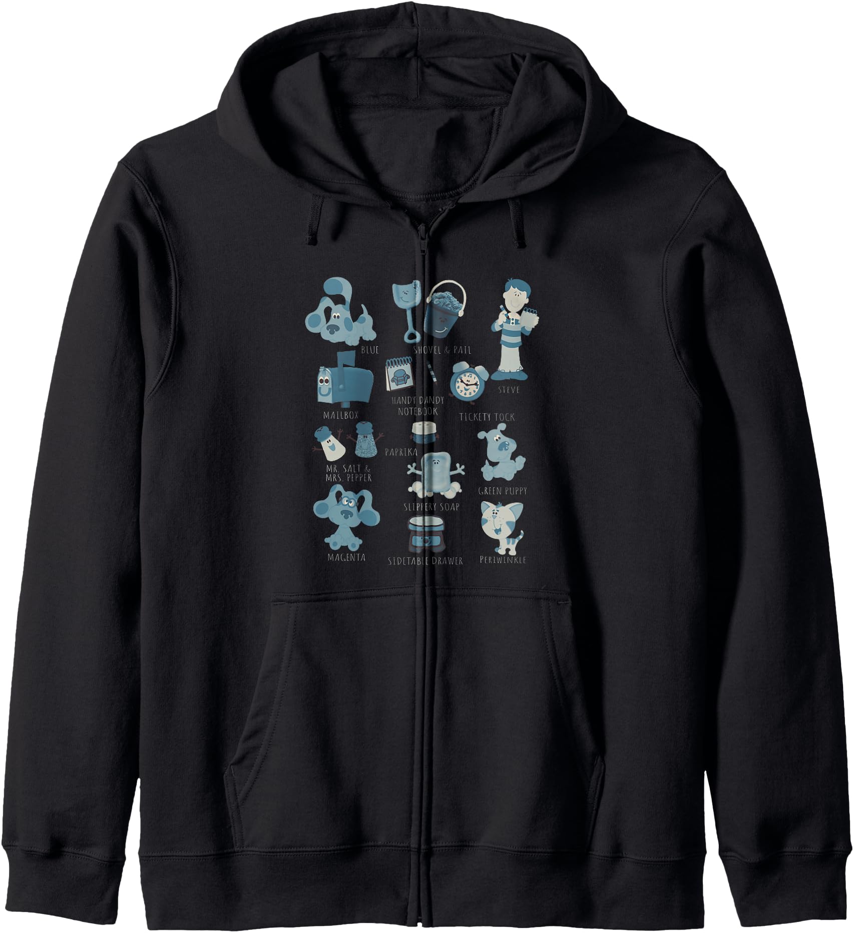 Blue's Clues Map Of Characters Vintage Nickelodeon Zip Hoodie