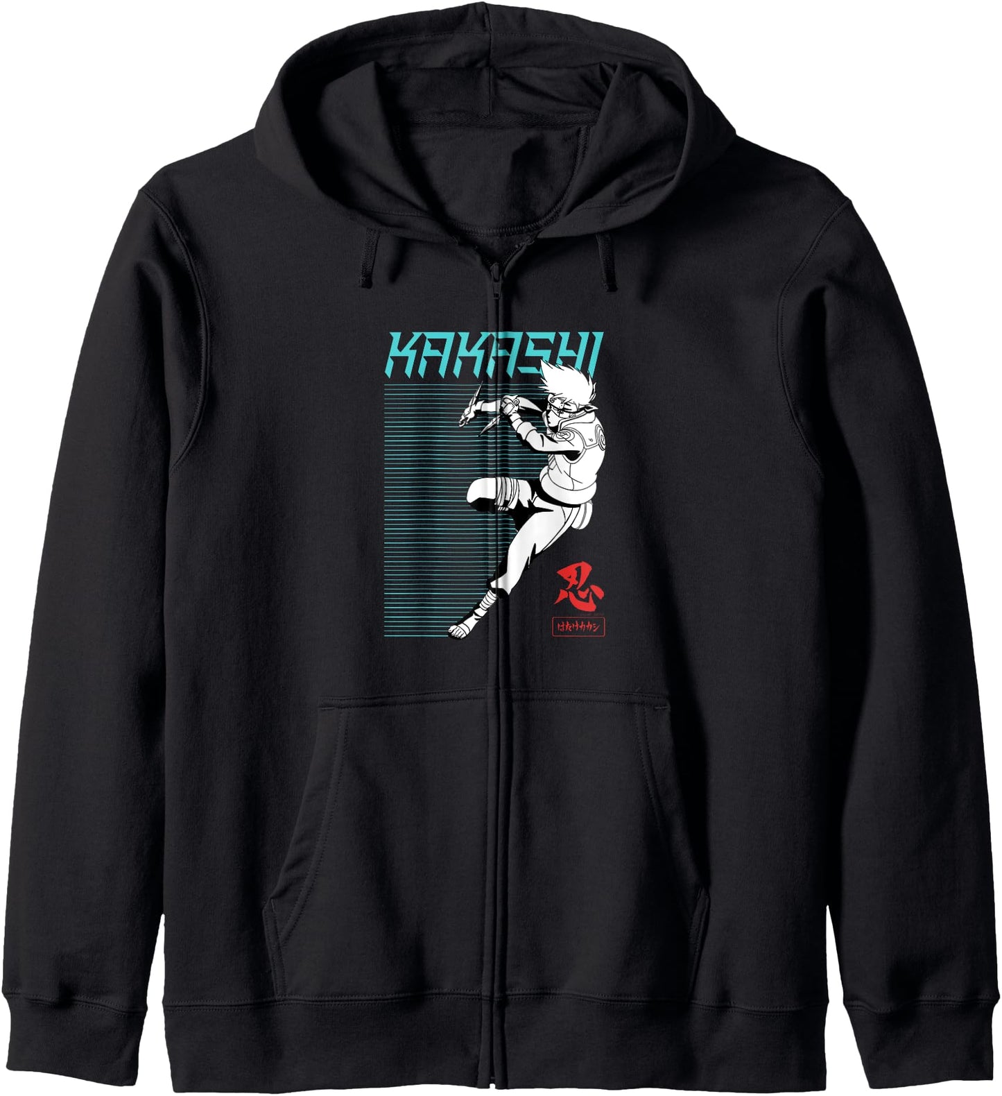Naruto Shippuden Kakashi Outline Action Lines Anime Hoodie