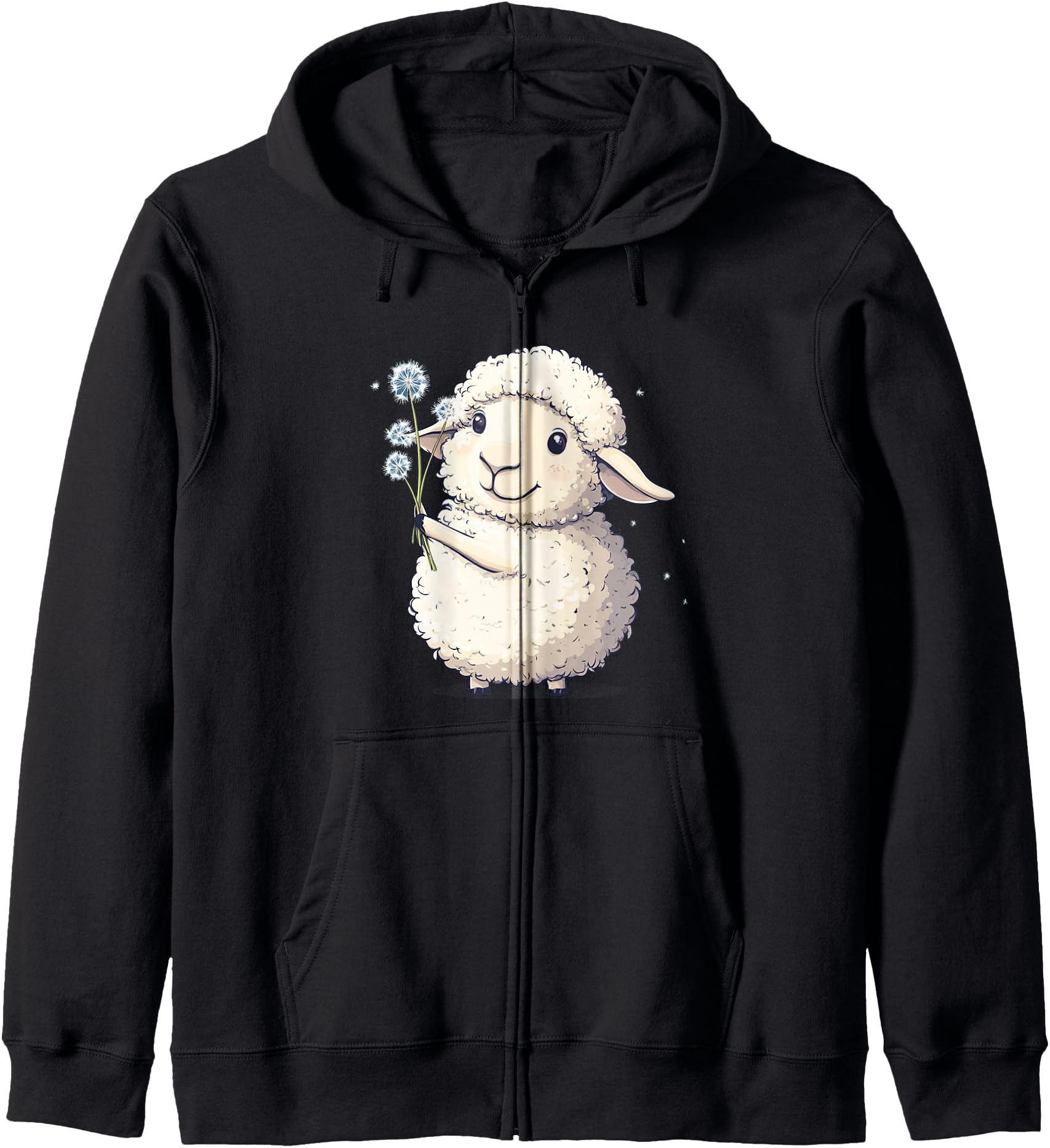 Cute Flower Sheep with Dandelion and Seeds Costume Zip Hoodie