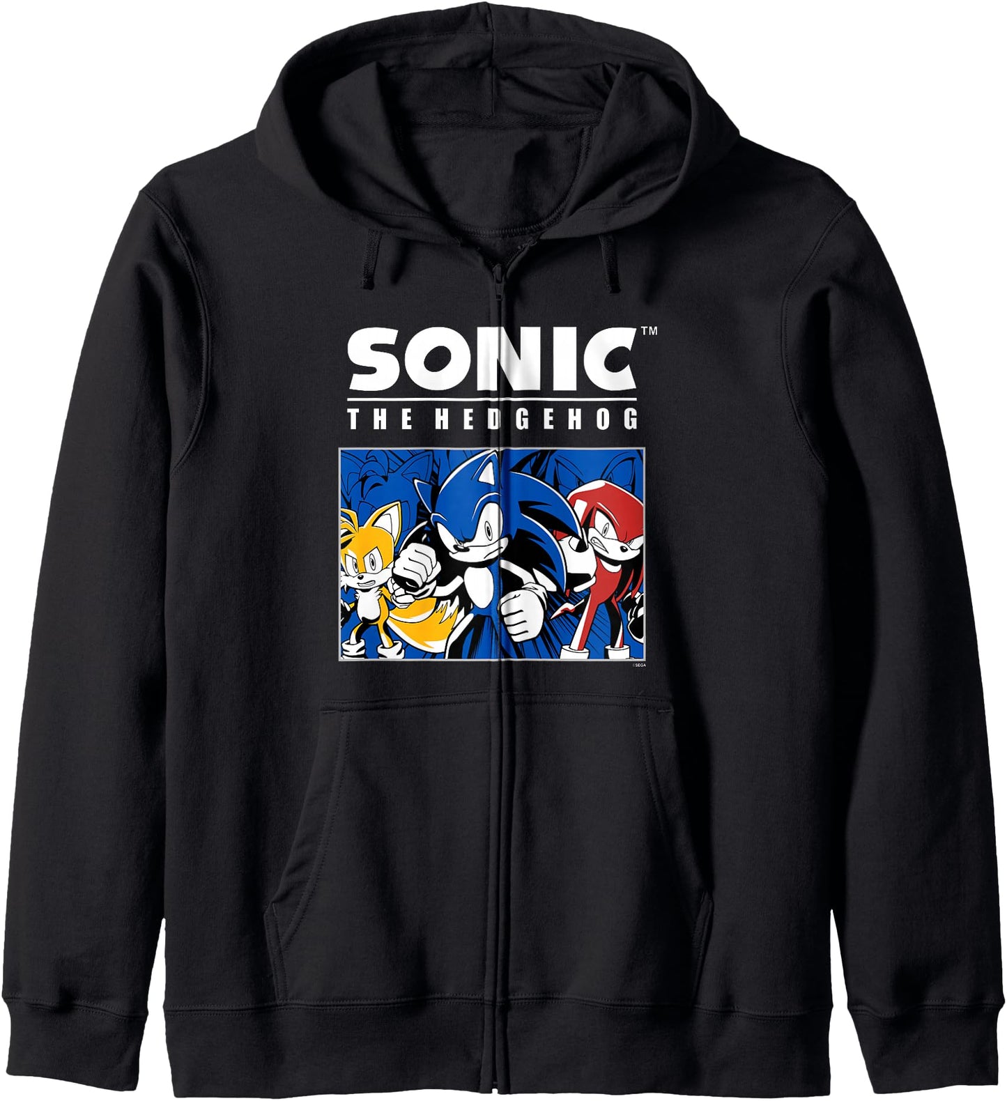 Sonic The Hedgehog Tails Sonic & Knuckles Epic Retro Panel Zip Hoodie