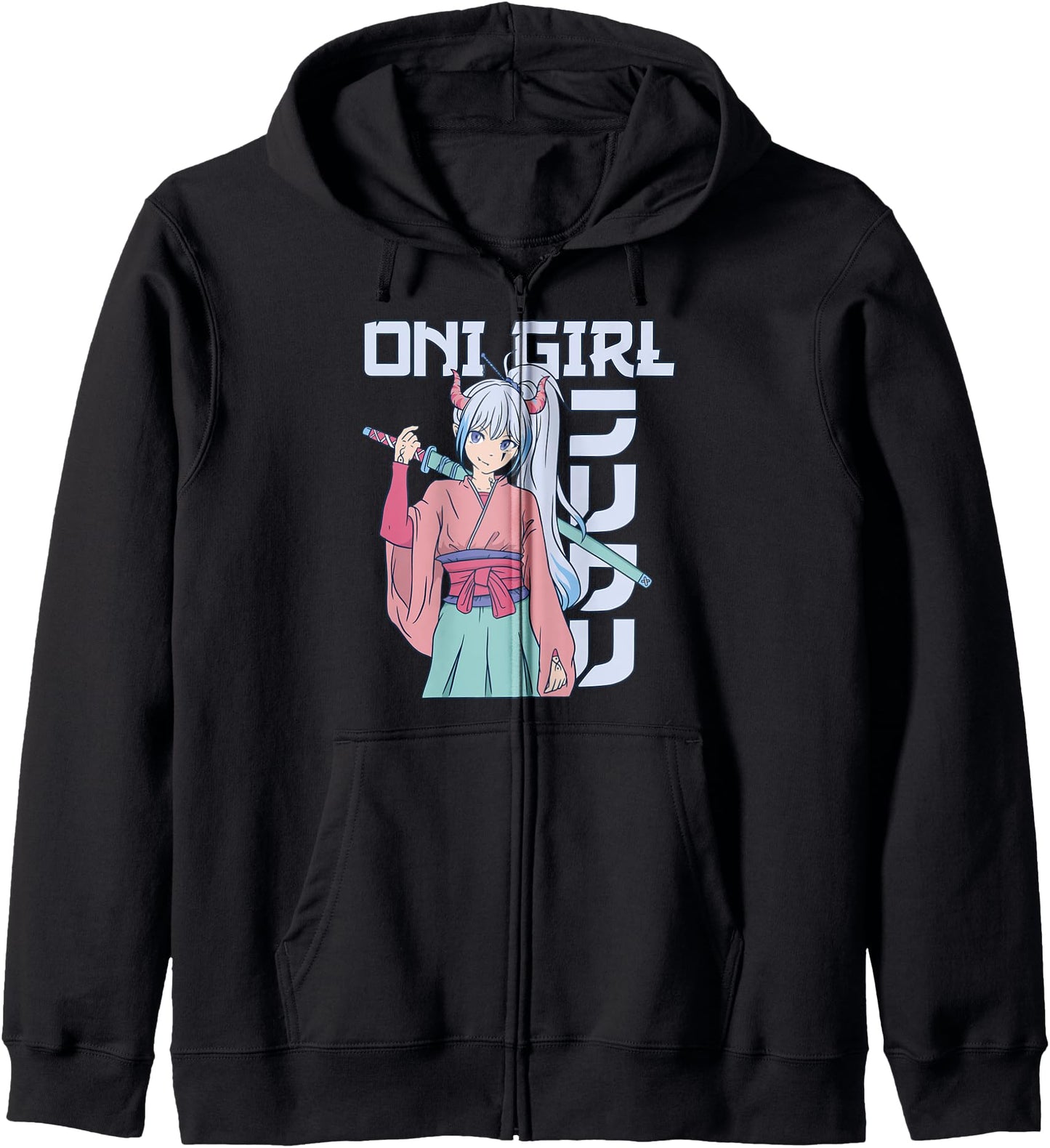 Japan Oni Demon Girl Katana Manga Anime Art Hoodie
