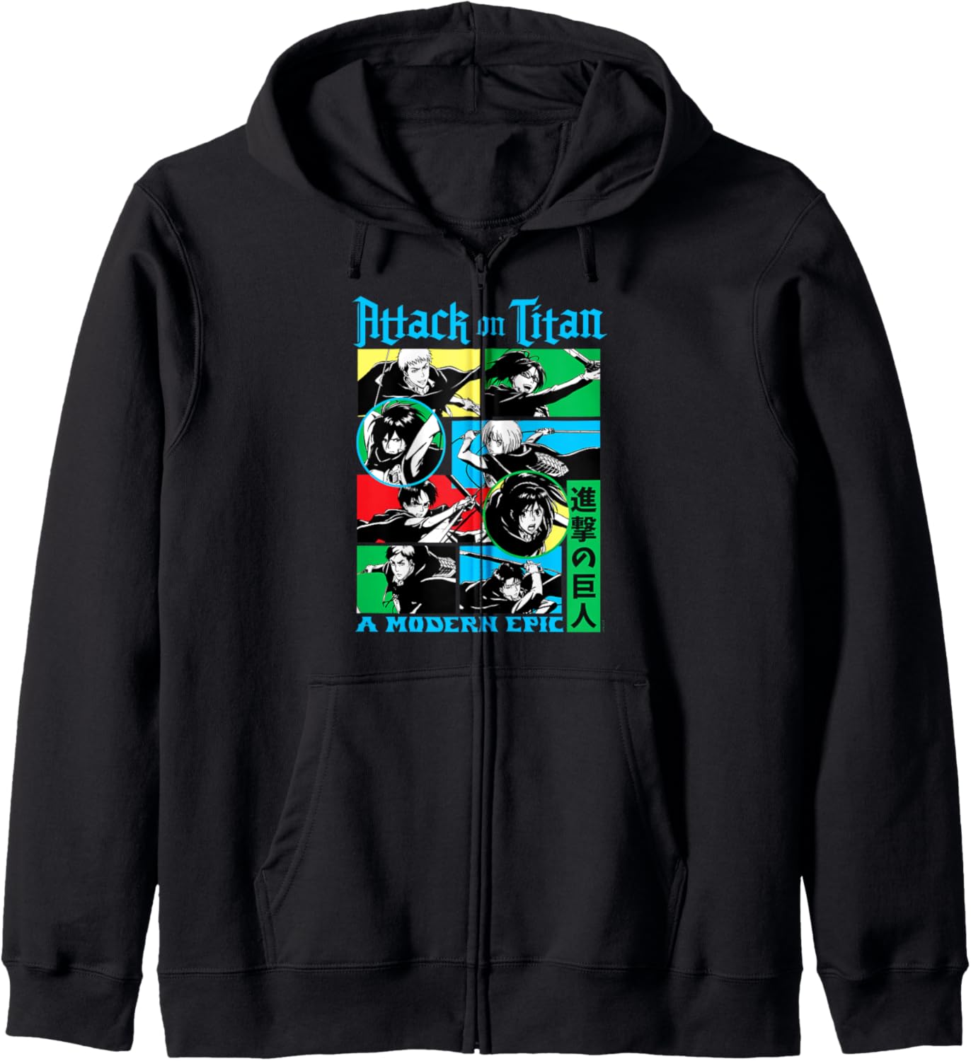 Attack on Titan Character Frame Collage Colorful AOT Anime Hoodie