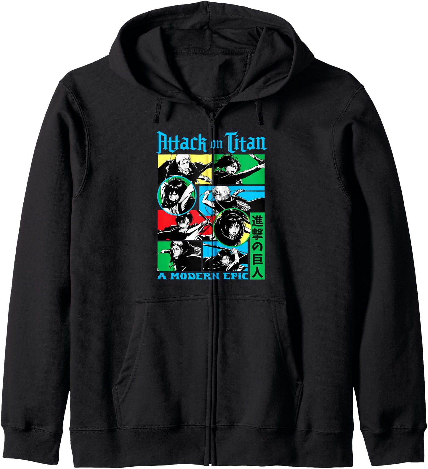 Attack on Titan Character Frame Collage Colorful AOT Anime Hoodie
