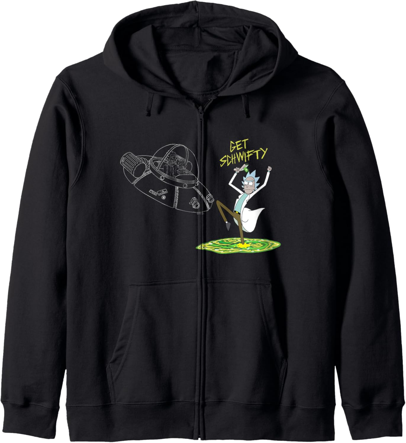 Rick and Morty Portal Stars Get Schwifty Cartoon Fashion Zip Hoodie