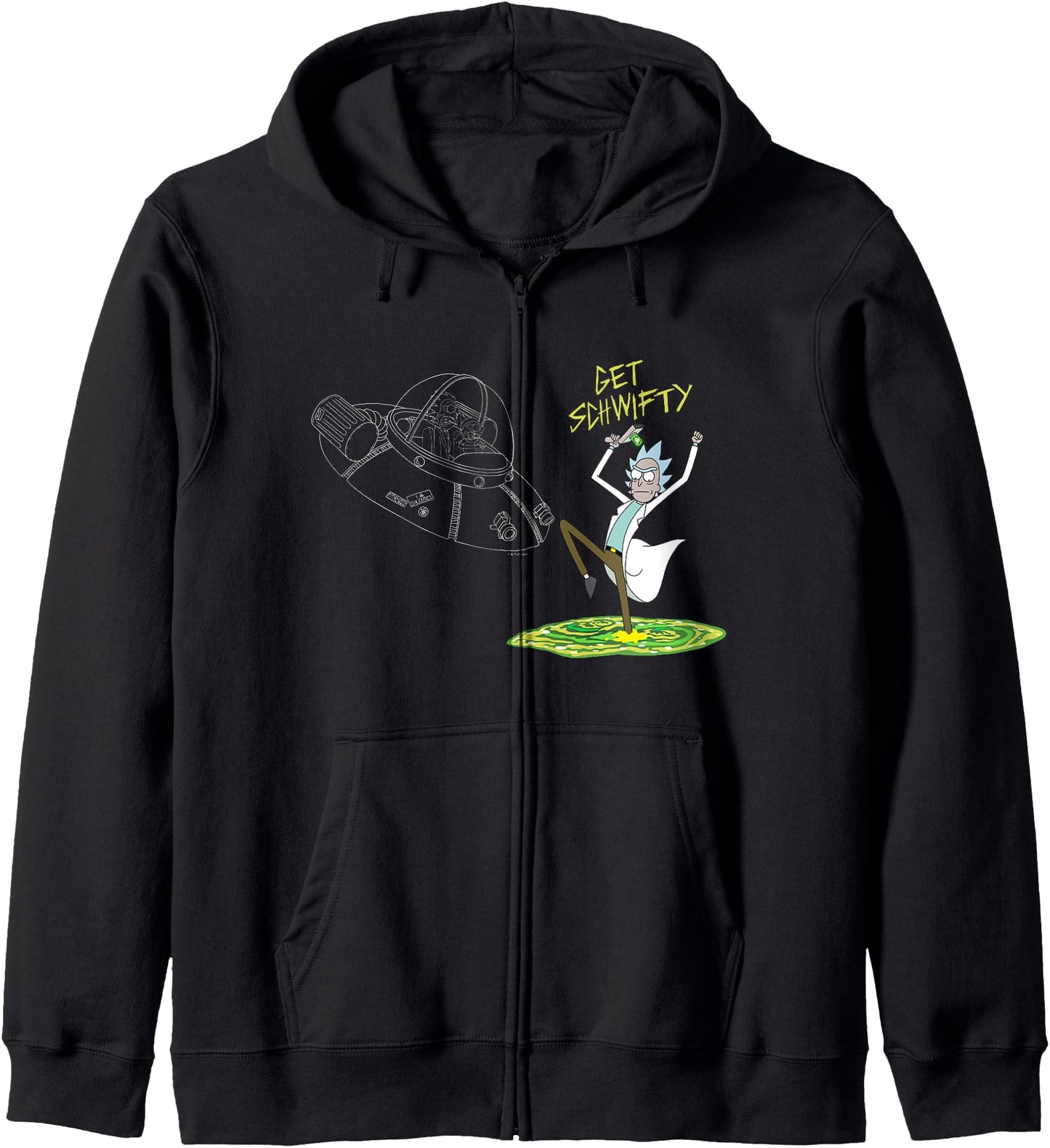 Rick and Morty Portal Stars Get Schwifty Cartoon Fashion Zip Hoodie