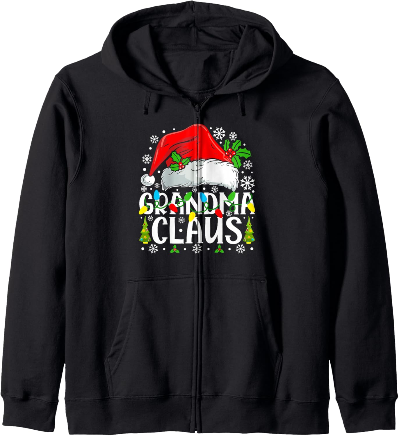 Grandma Claus Funny Christmas Family Matching Zip Hoodie