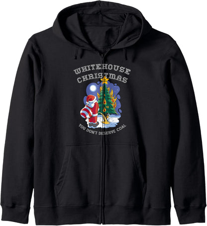 Christmas Political Humor Xmas Saying Pro Trump Anti Biden Zip Hoodie