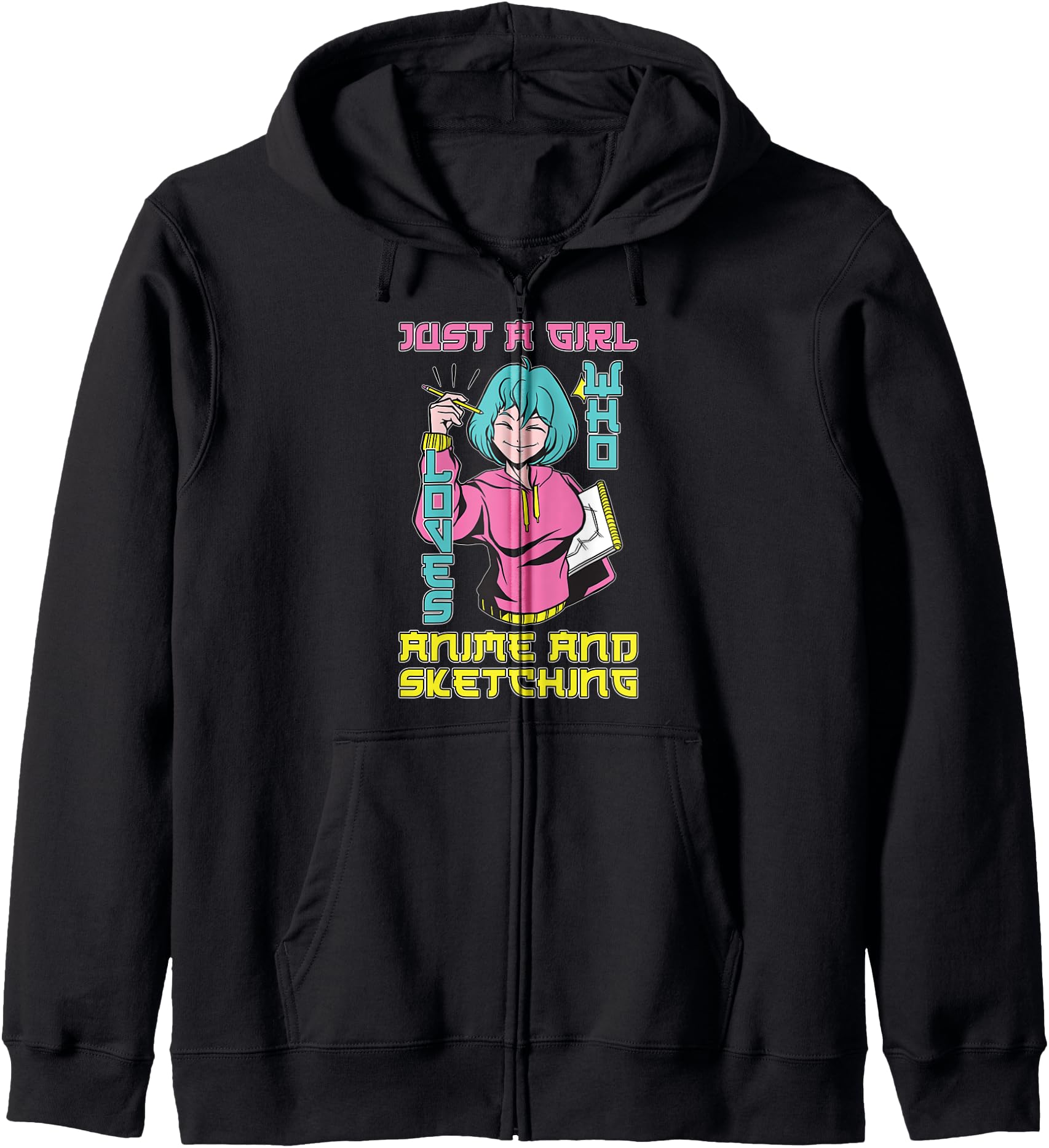 Just A Girl Who Loves Anime And Sketching Otaku Kawaii Anime Hoodie
