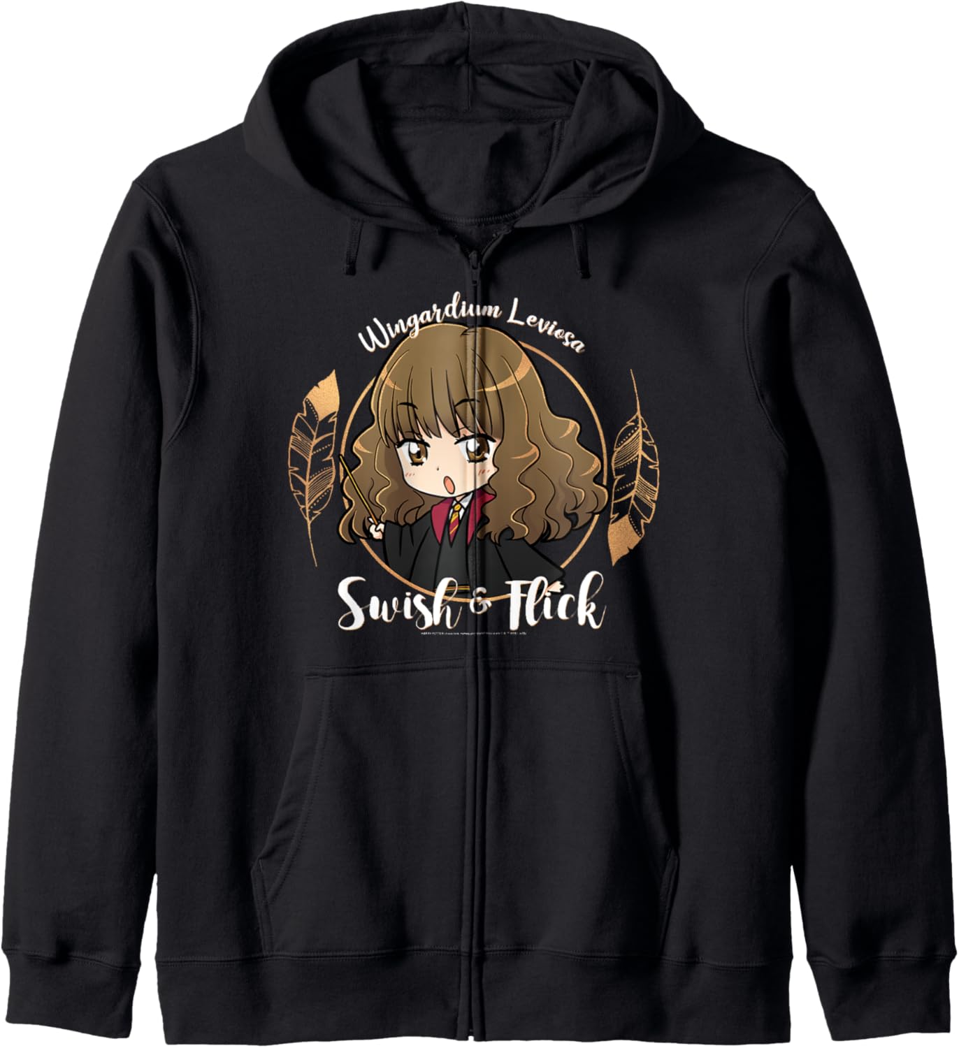 Harry Potter Hermione Granger Swish And Flick Anime Portrait Zip Hoodie