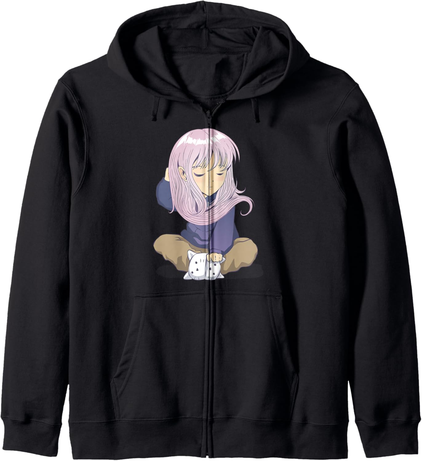 Thinking anime girl. Hoodie