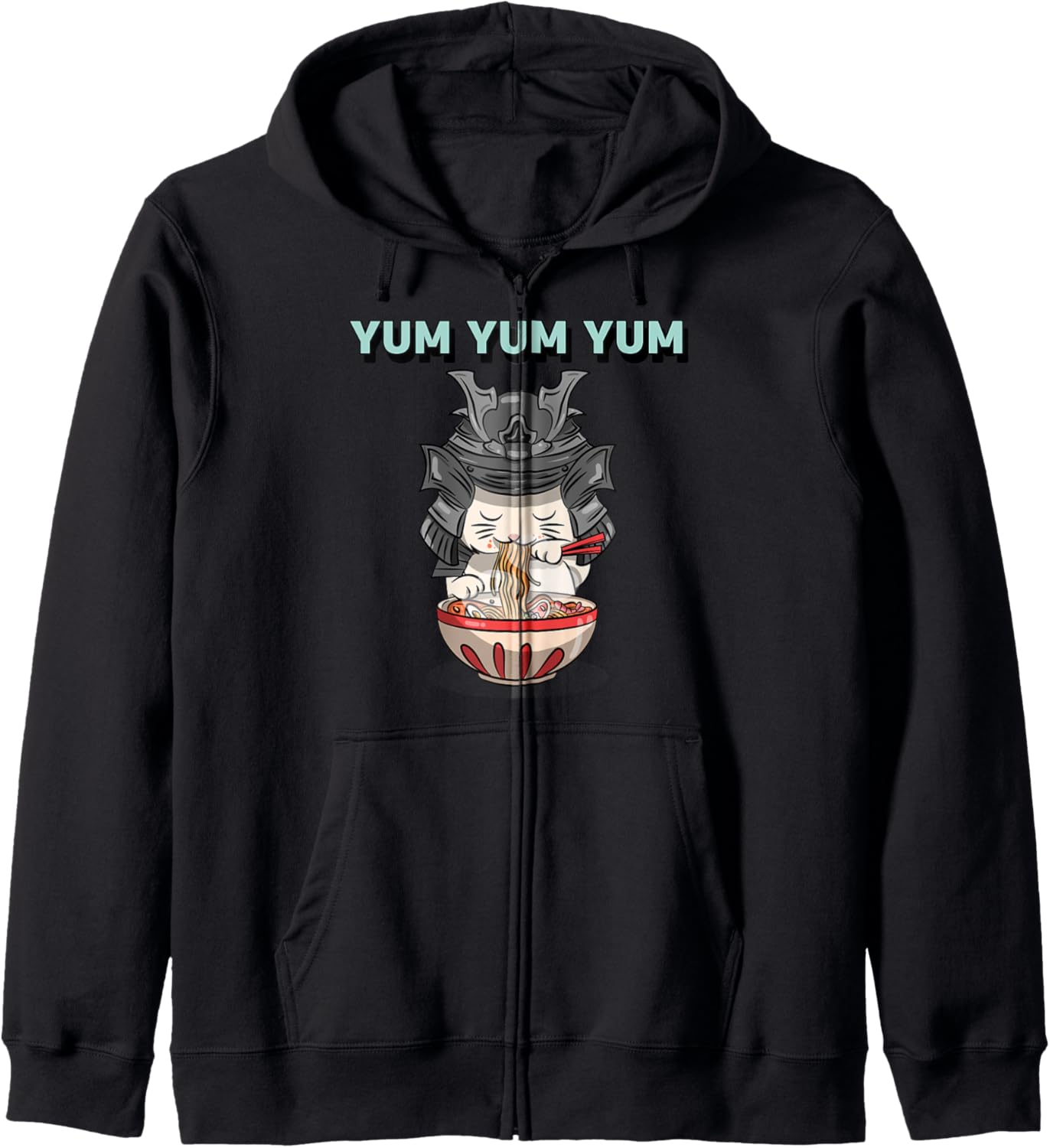 Cute Cat in Samurai Costume Japanese Anime Hoodie